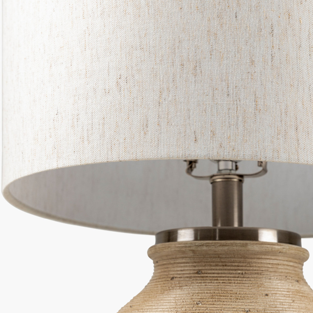 Rounded Cement Linen Table Lamp | Oroa.com