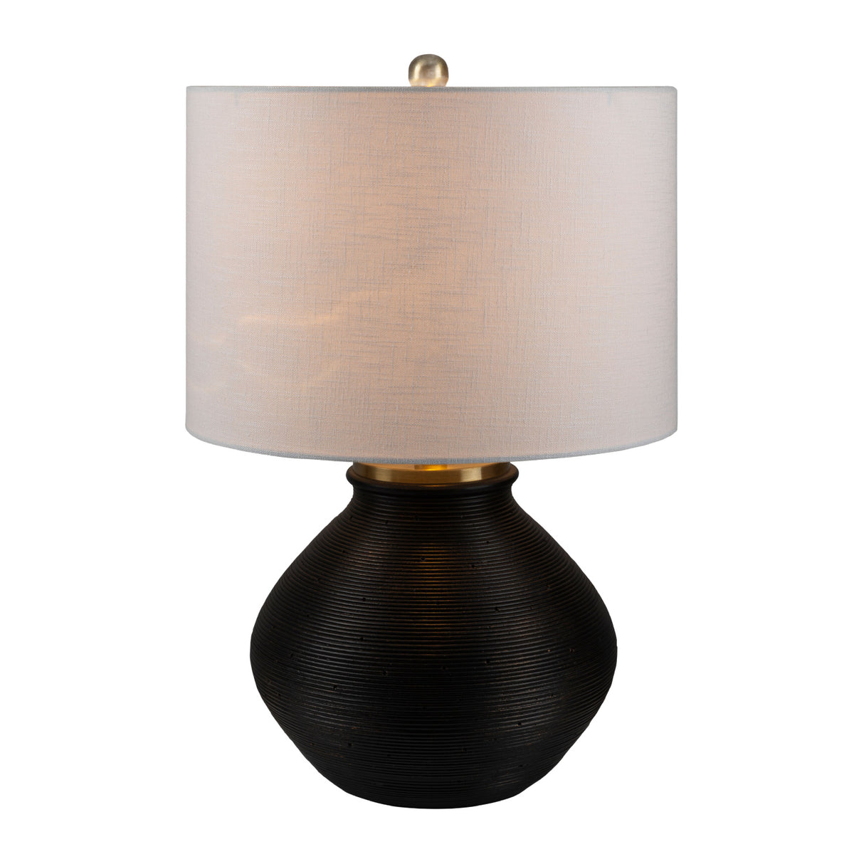 Rounded Cement Linen Table Lamp | Oroa.com