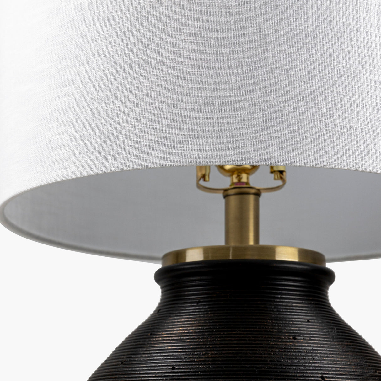 Rounded Cement Linen Table Lamp | Oroa.com