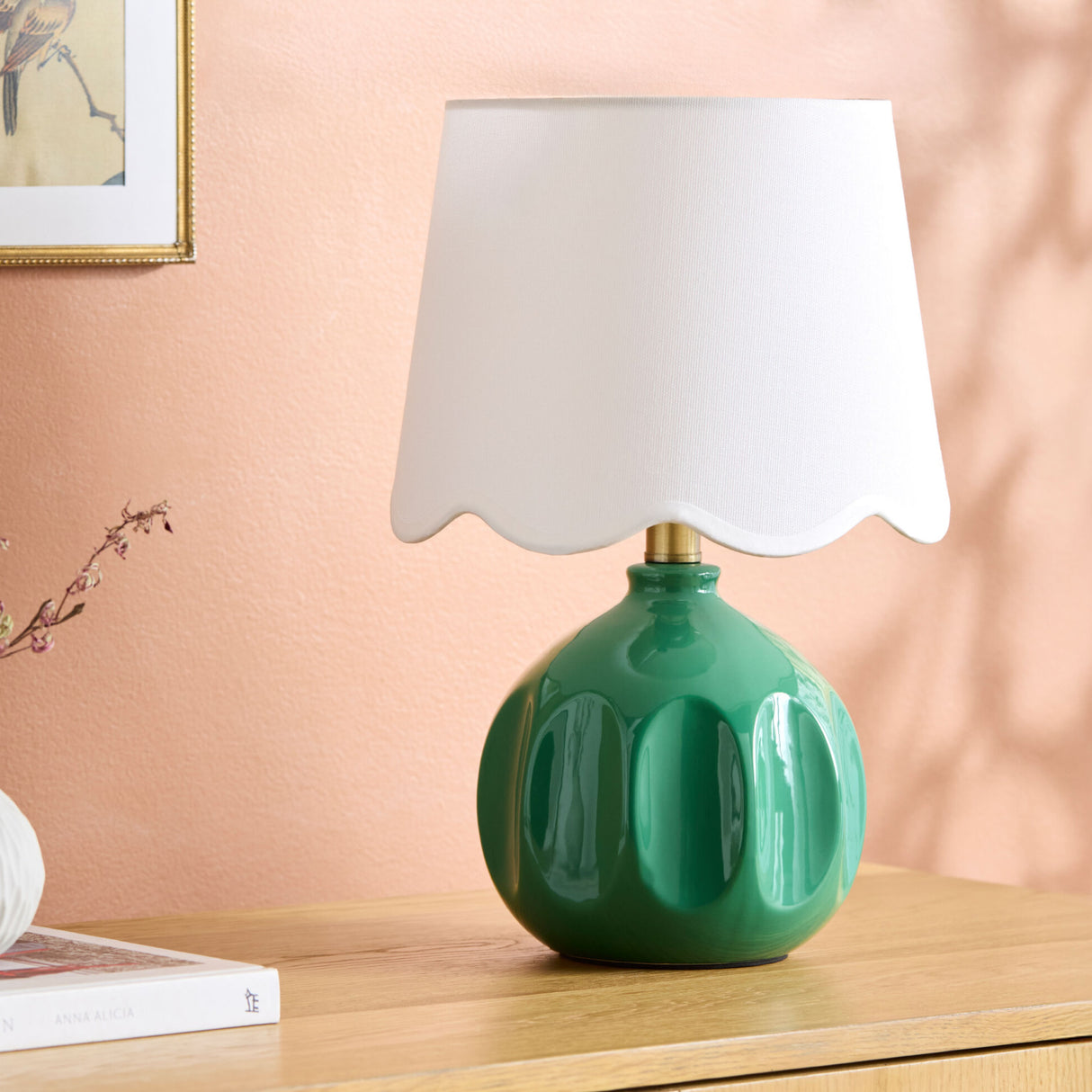 Wavy Linen Accent Table Lamp | Oroa.com