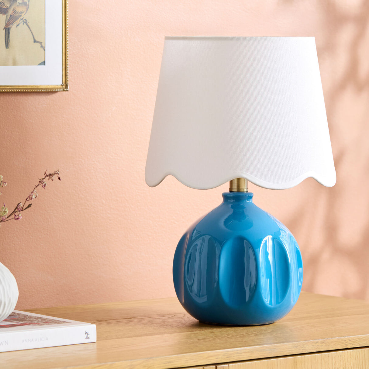 Wavy Linen Accent Table Lamp | Oroa.com