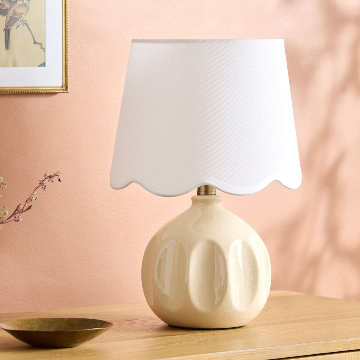 Wavy Linen Accent Table Lamp | Oroa.com