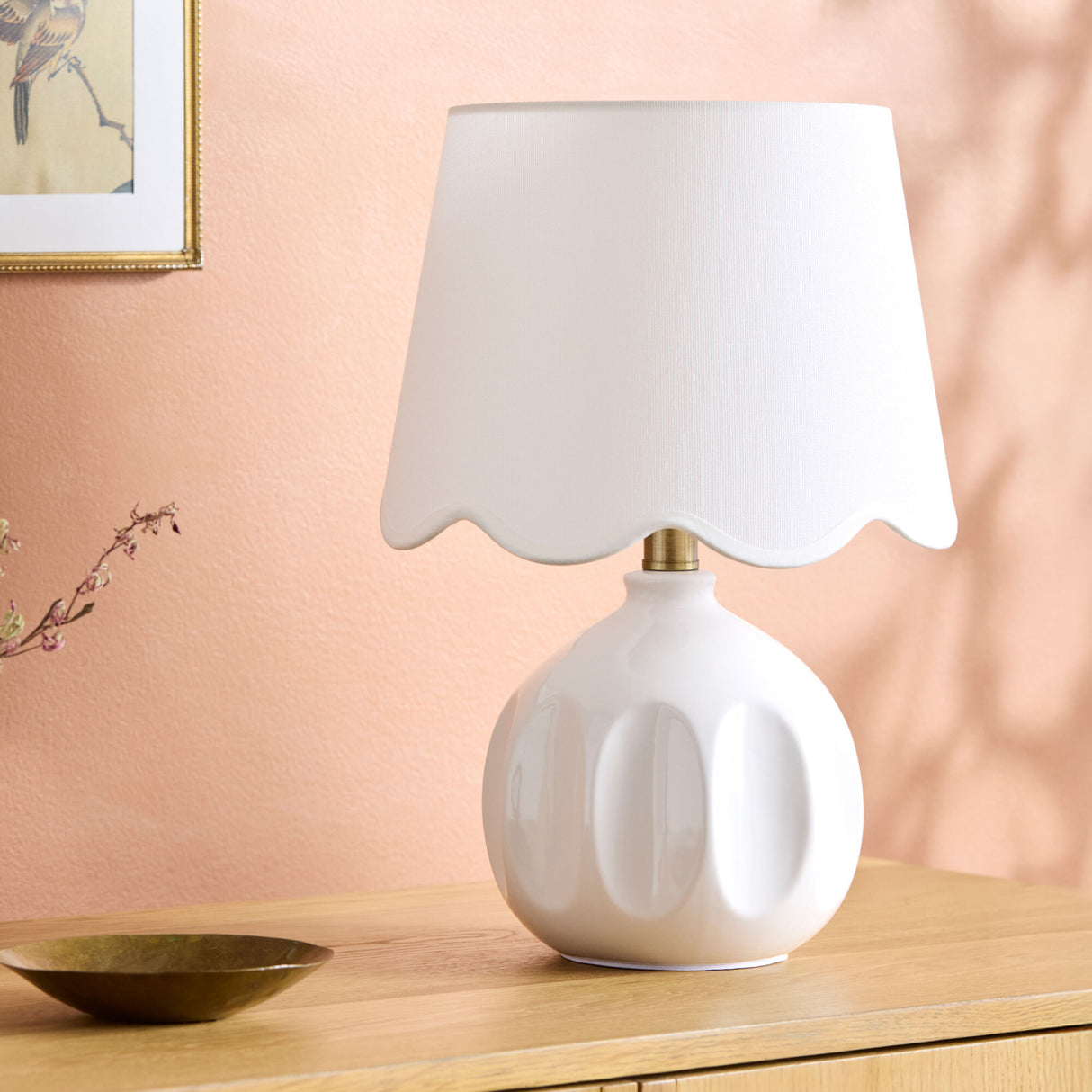 Wavy Linen Accent Table Lamp | Oroa.com