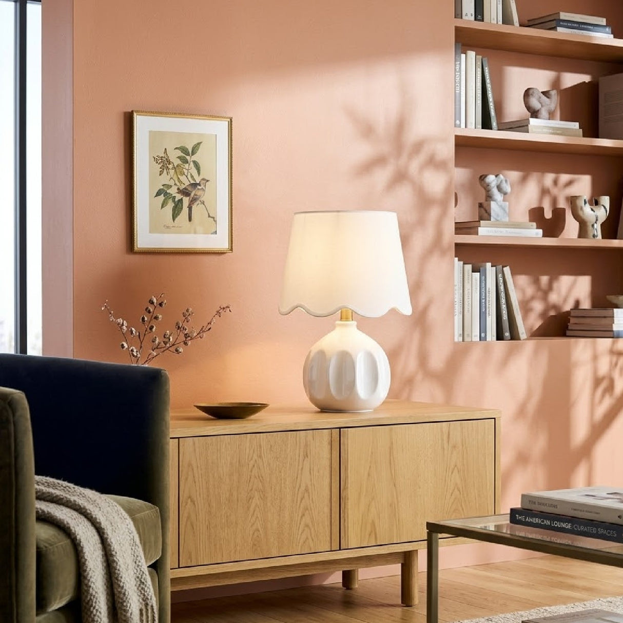 Modern European furniture - Wavy Linen Accent Table Lamp - www.oroa.com