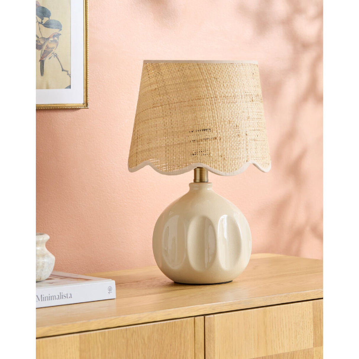 Modern European furniture - Wavy Rattan Accent Table Lamp - www.oroa.com