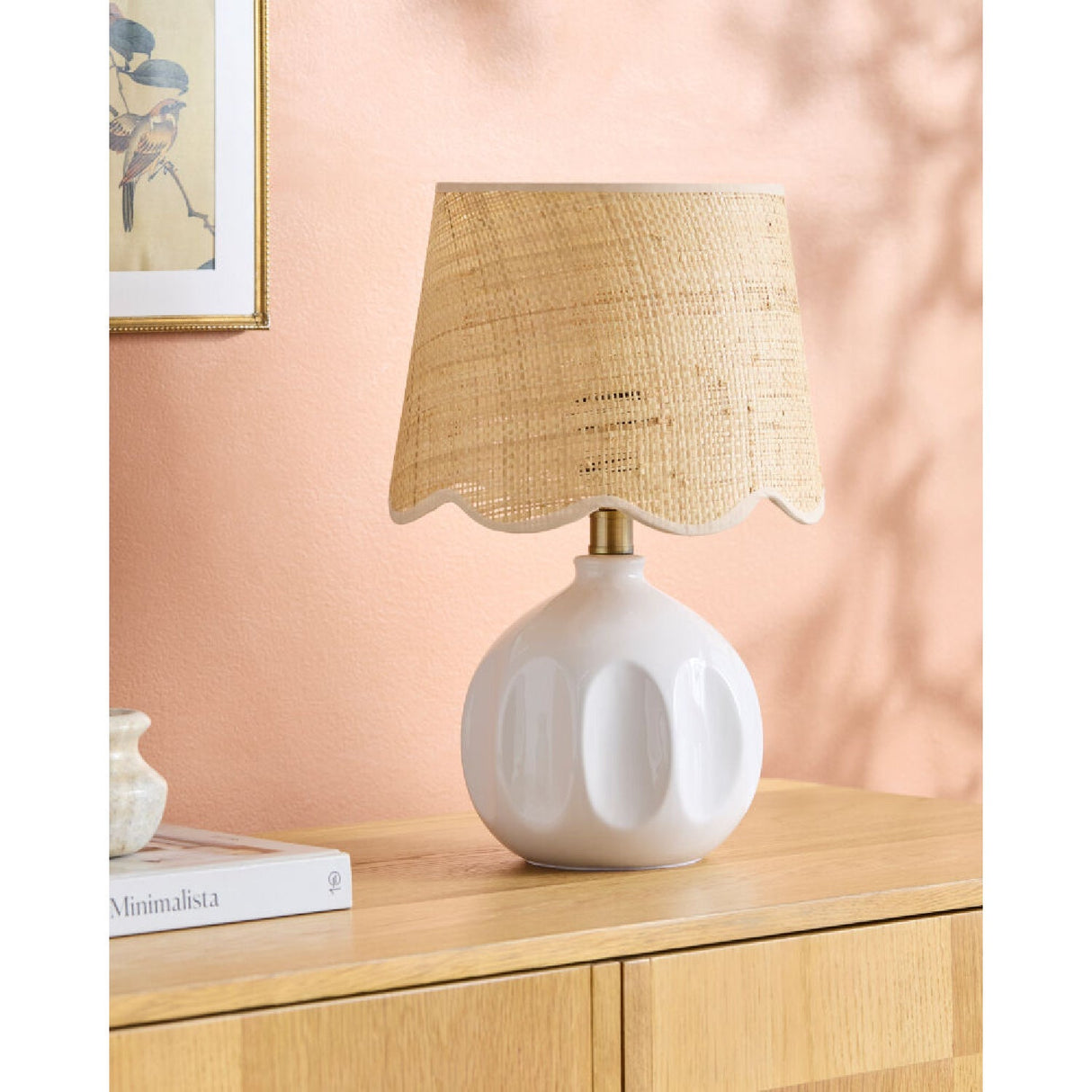 Modern European furniture - Wavy Rattan Accent Table Lamp - www.oroa.com