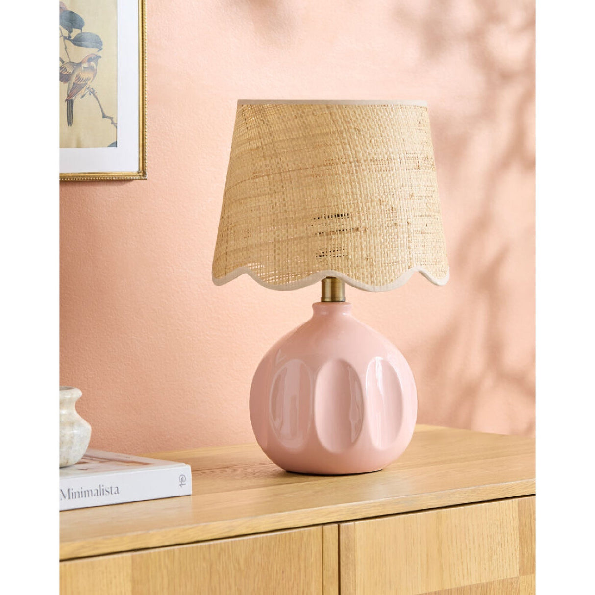 Modern European furniture - Wavy Rattan Accent Table Lamp - www.oroa.com