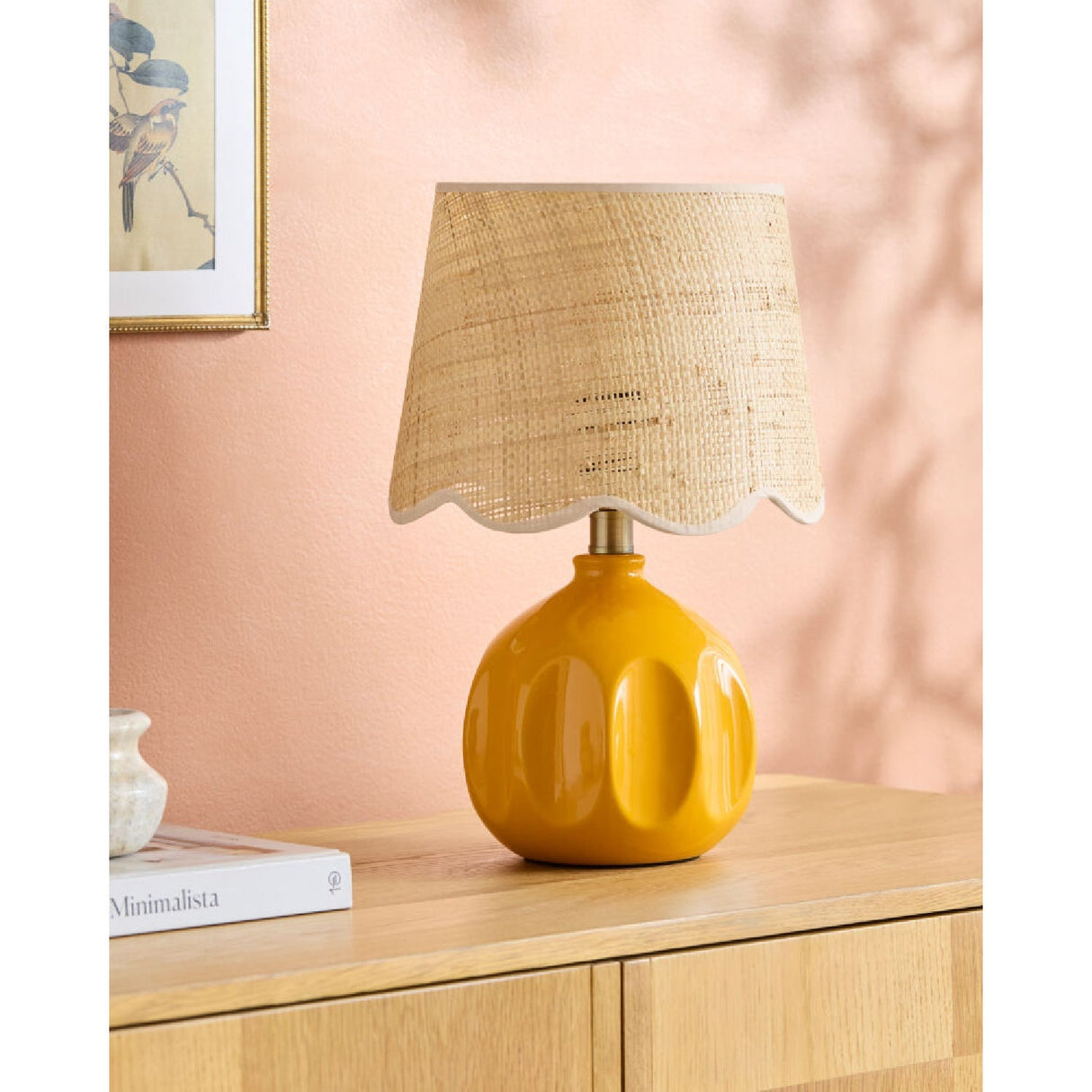 Modern European furniture - Wavy Rattan Accent Table Lamp - www.oroa.com