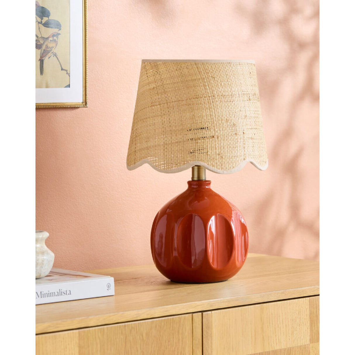Modern European furniture - Wavy Rattan Accent Table Lamp - www.oroa.com