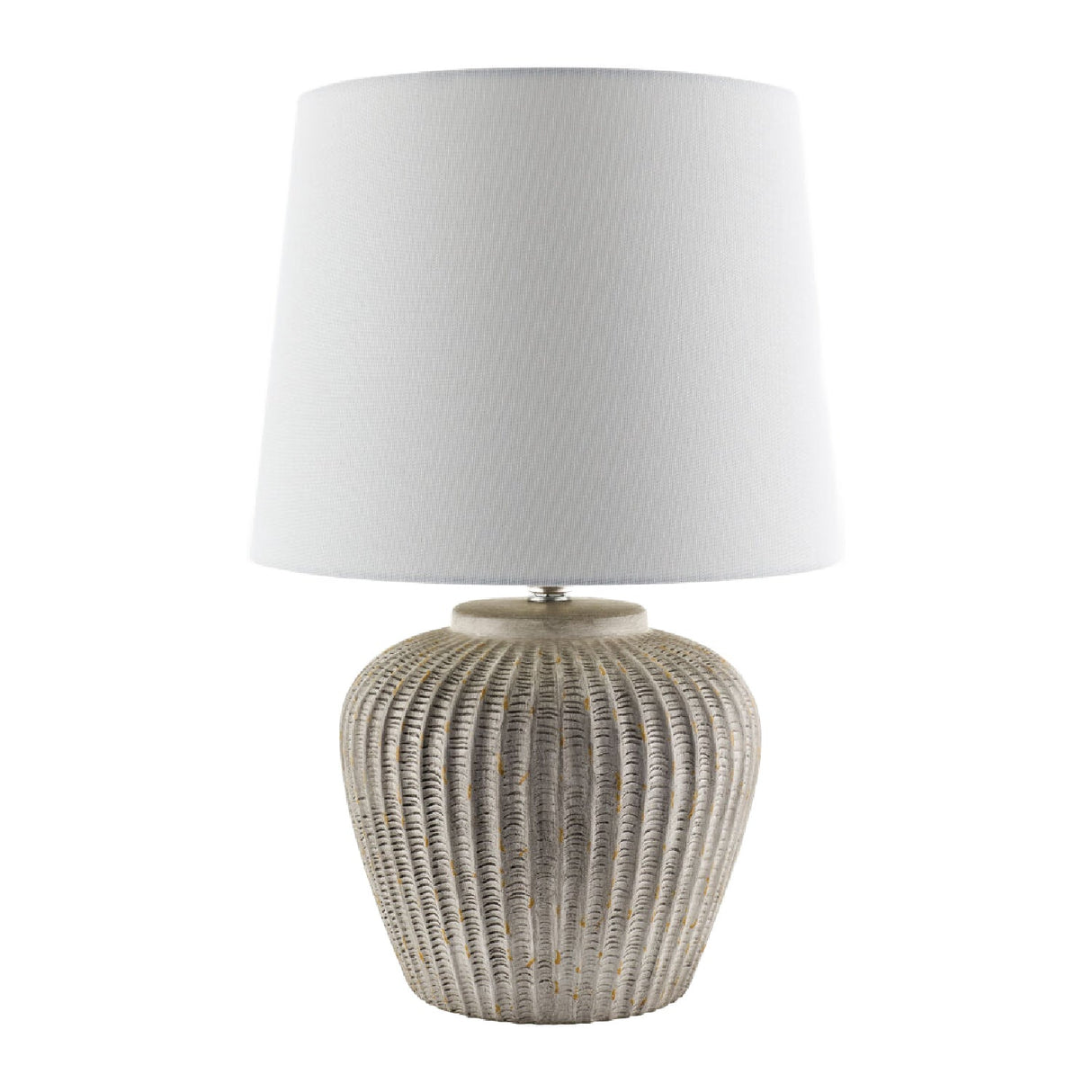 Modern European furniture - Carved Gray Ceramic Table Lamp - www.oroa.com