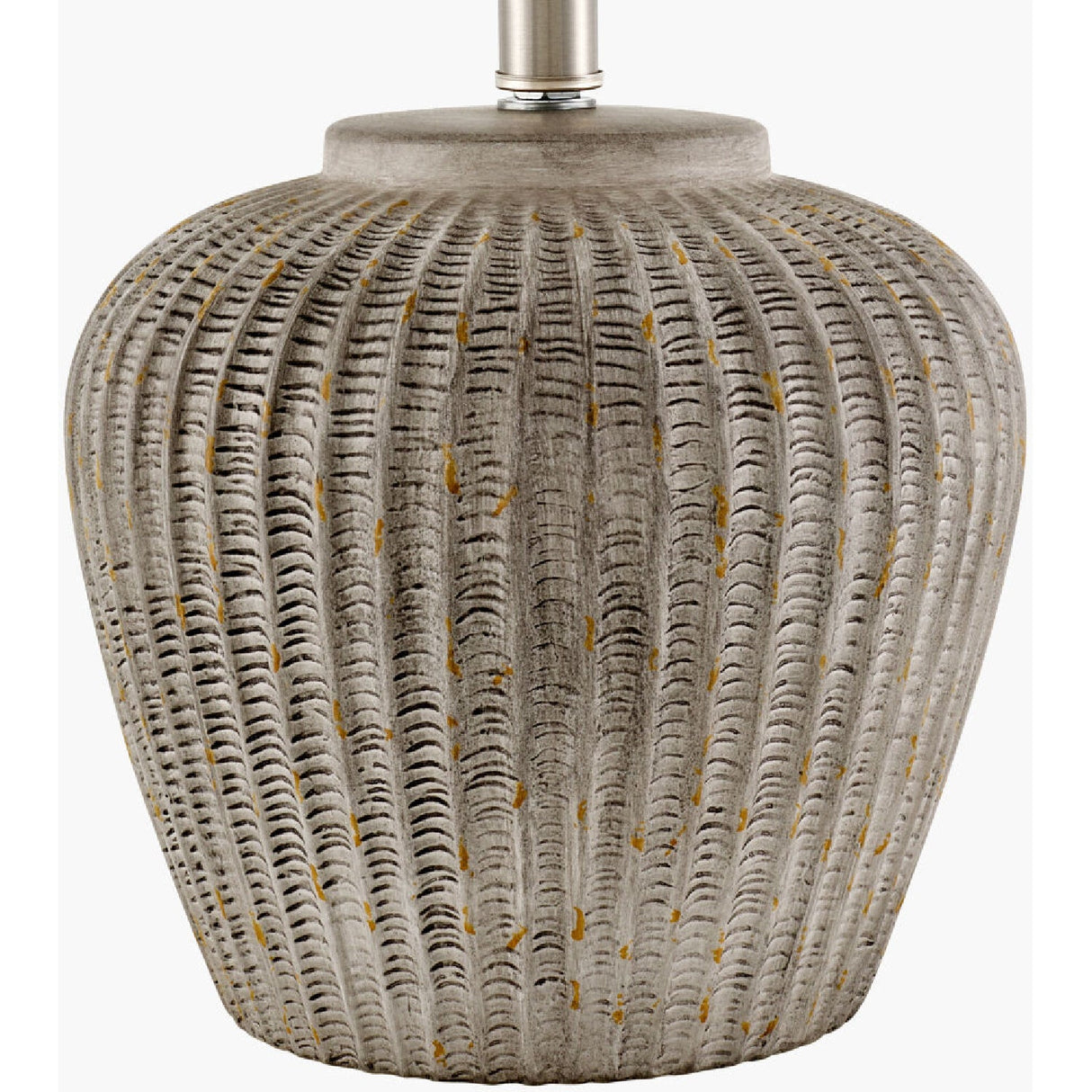 Modern European furniture - Carved Gray Ceramic Table Lamp - www.oroa.com