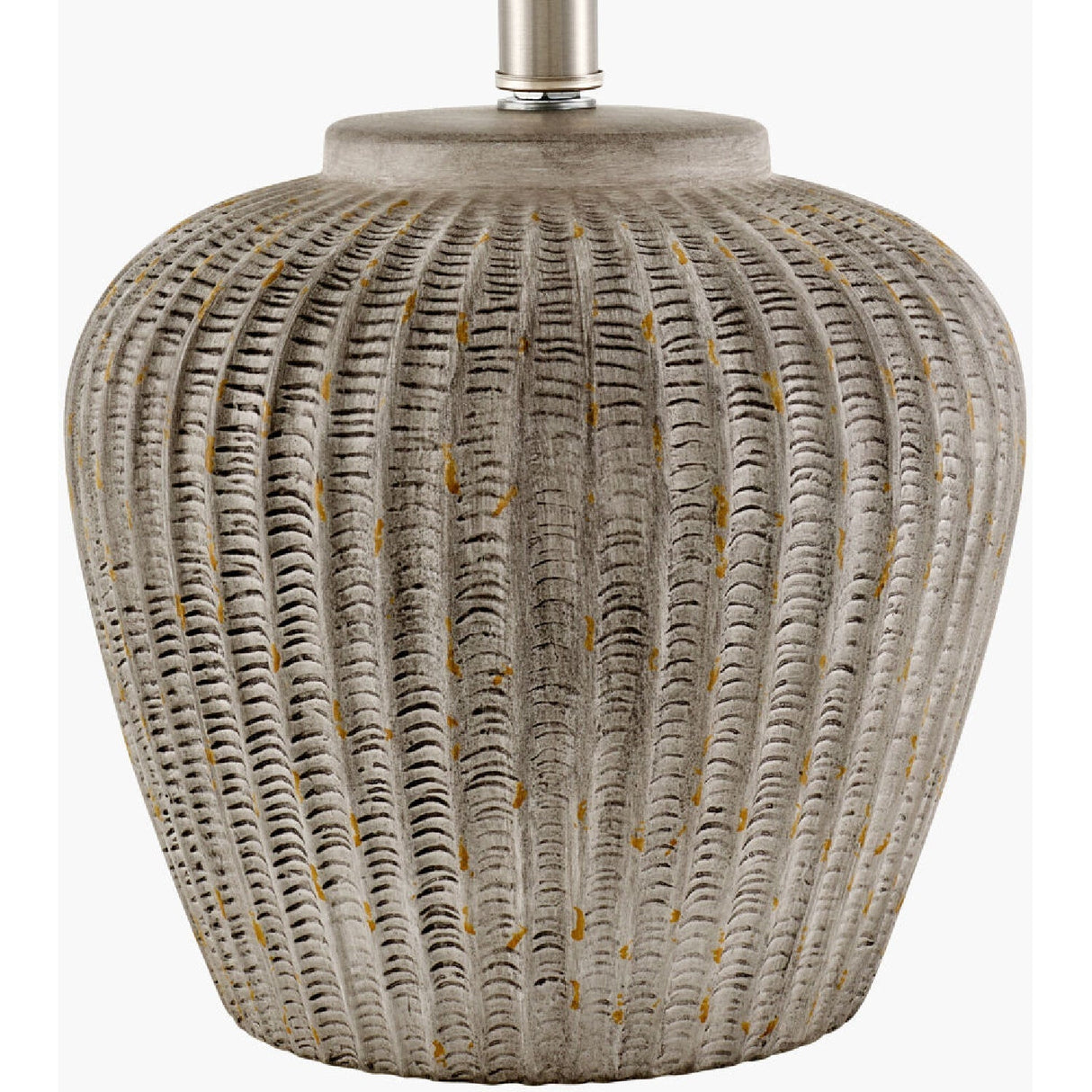 Modern European furniture - Carved Gray Ceramic Table Lamp - www.oroa.com