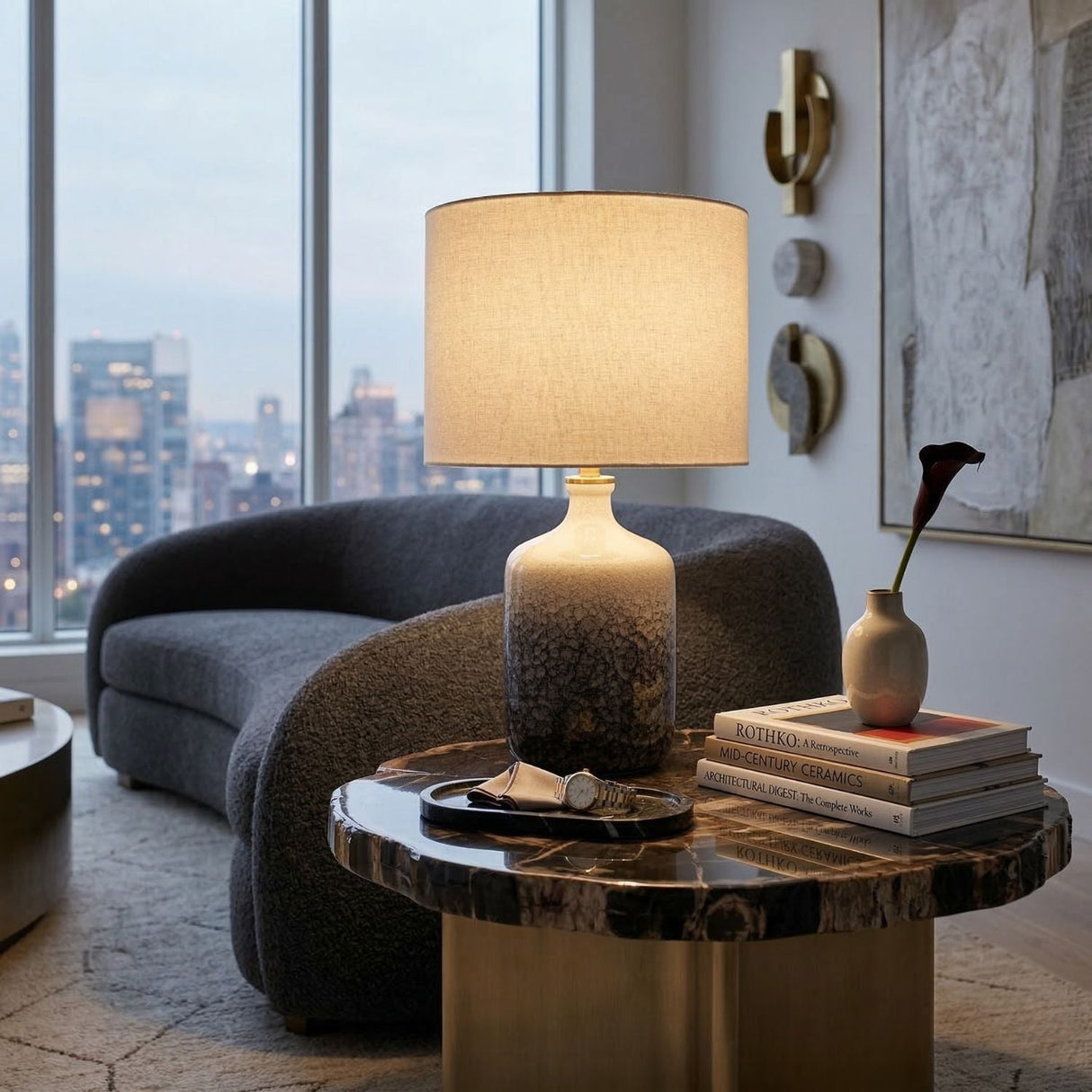 Modern European furniture - Gradient Ceramic Table Lamp - www.oroa.com