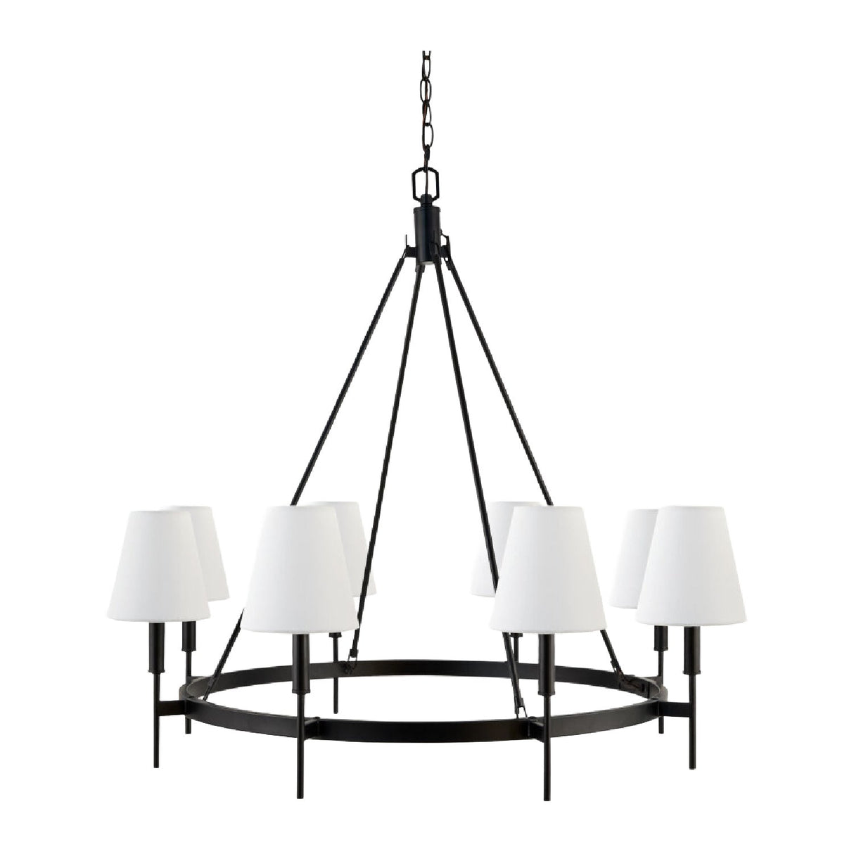 Modern European furniture - Black Metal Ring 8-Light Chandelier - www.oroa.com