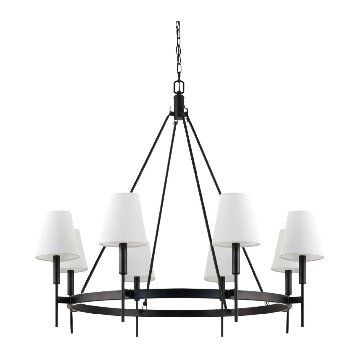 Modern European furniture - Black Metal Ring 8-Light Chandelier - www.oroa.com