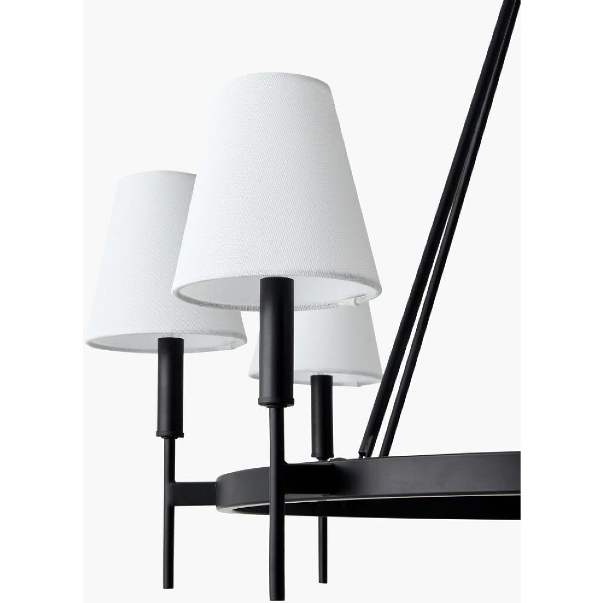 Modern European furniture - Black Metal Ring 8-Light Chandelier - www.oroa.com