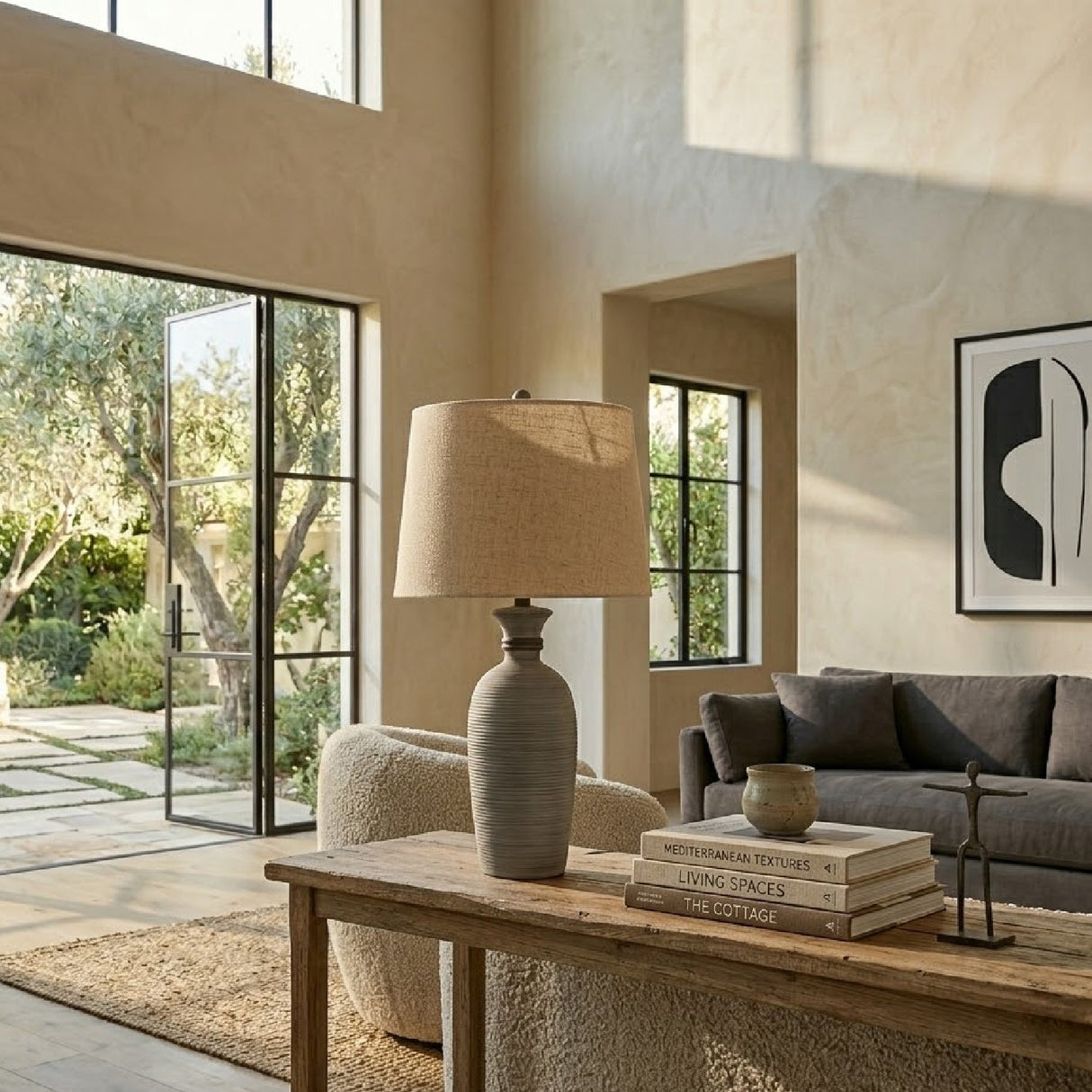 Modern European furniture - Gray Base Accent Table Lamp - www.oroa.com