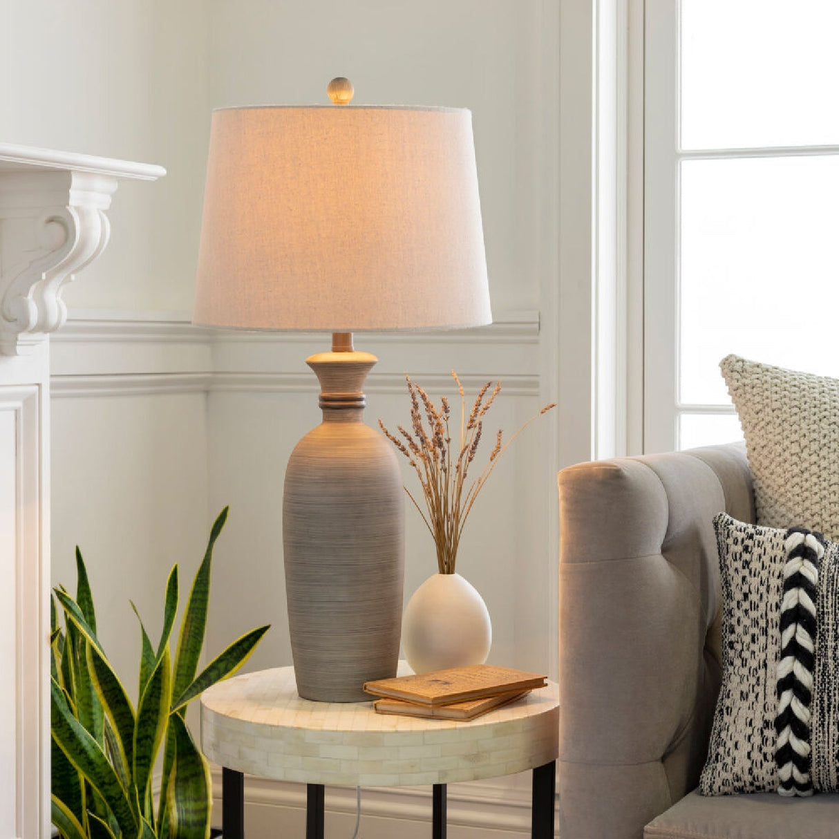 Modern European furniture - Gray Base Accent Table Lamp - www.oroa.com