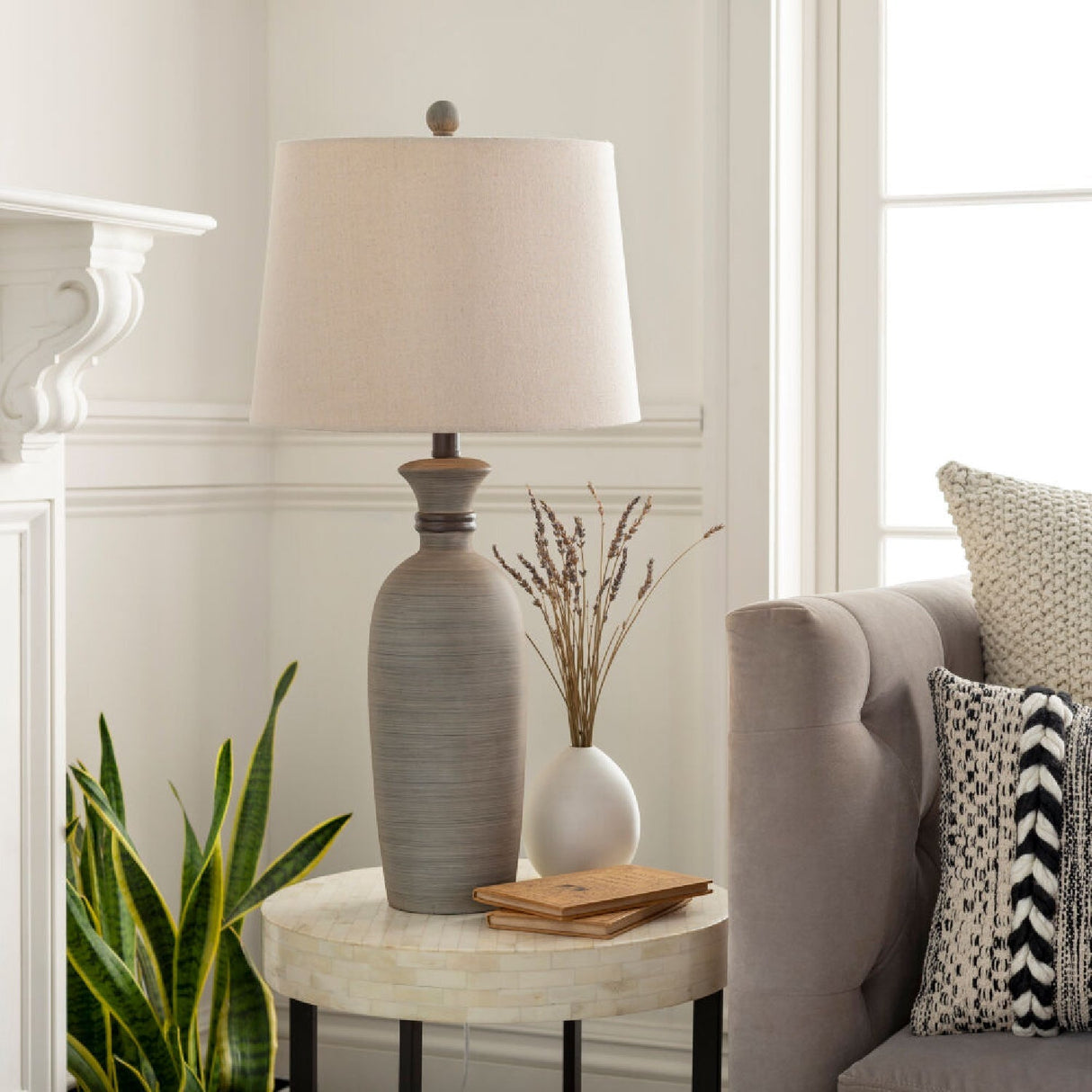 Modern European furniture - Gray Base Accent Table Lamp - www.oroa.com