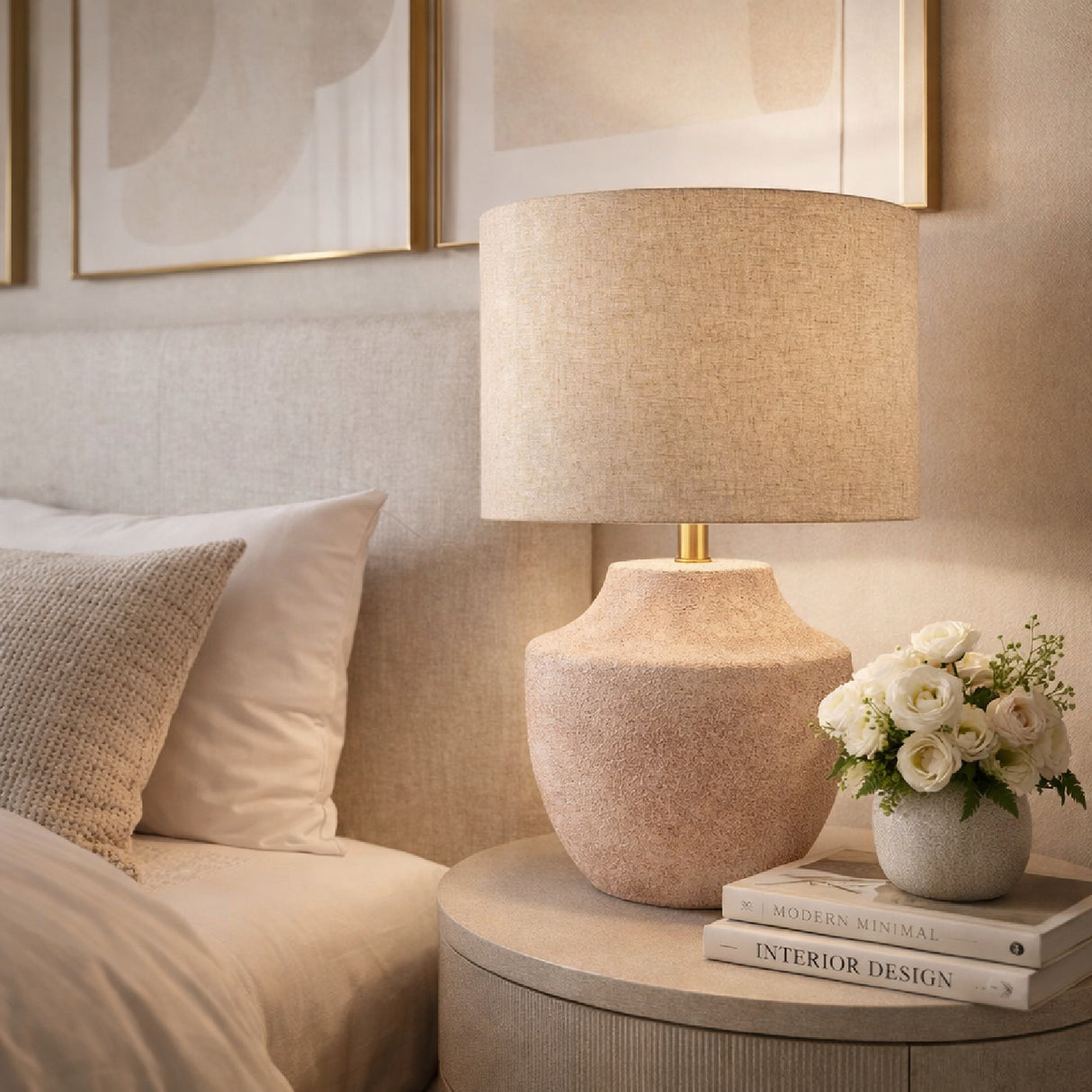 Modern European furniture - Painted Ceramic Linen Table Lamp - www.oroa.com