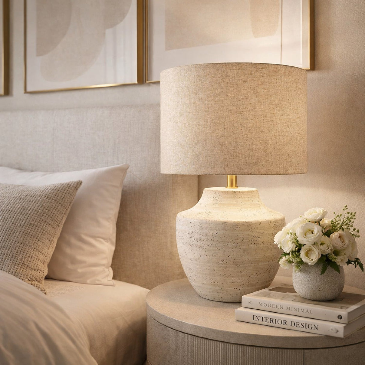 Modern European furniture - Painted Ceramic Linen Table Lamp - www.oroa.com