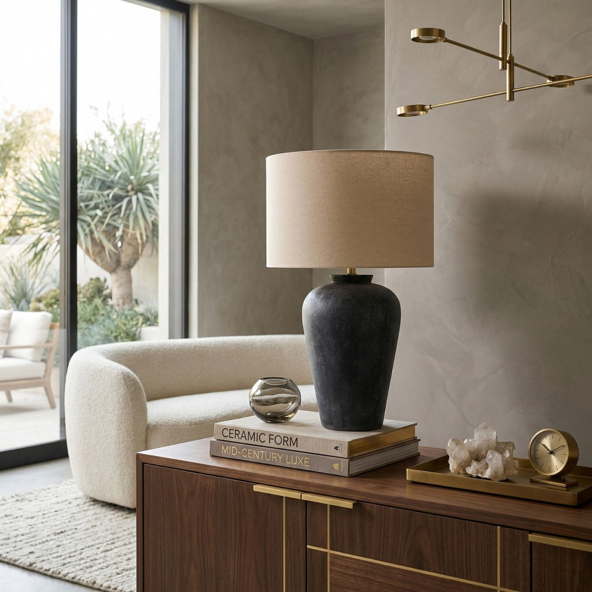 Modern European furniture - Painted Cement Linen Table Lamp - www.oroa.com