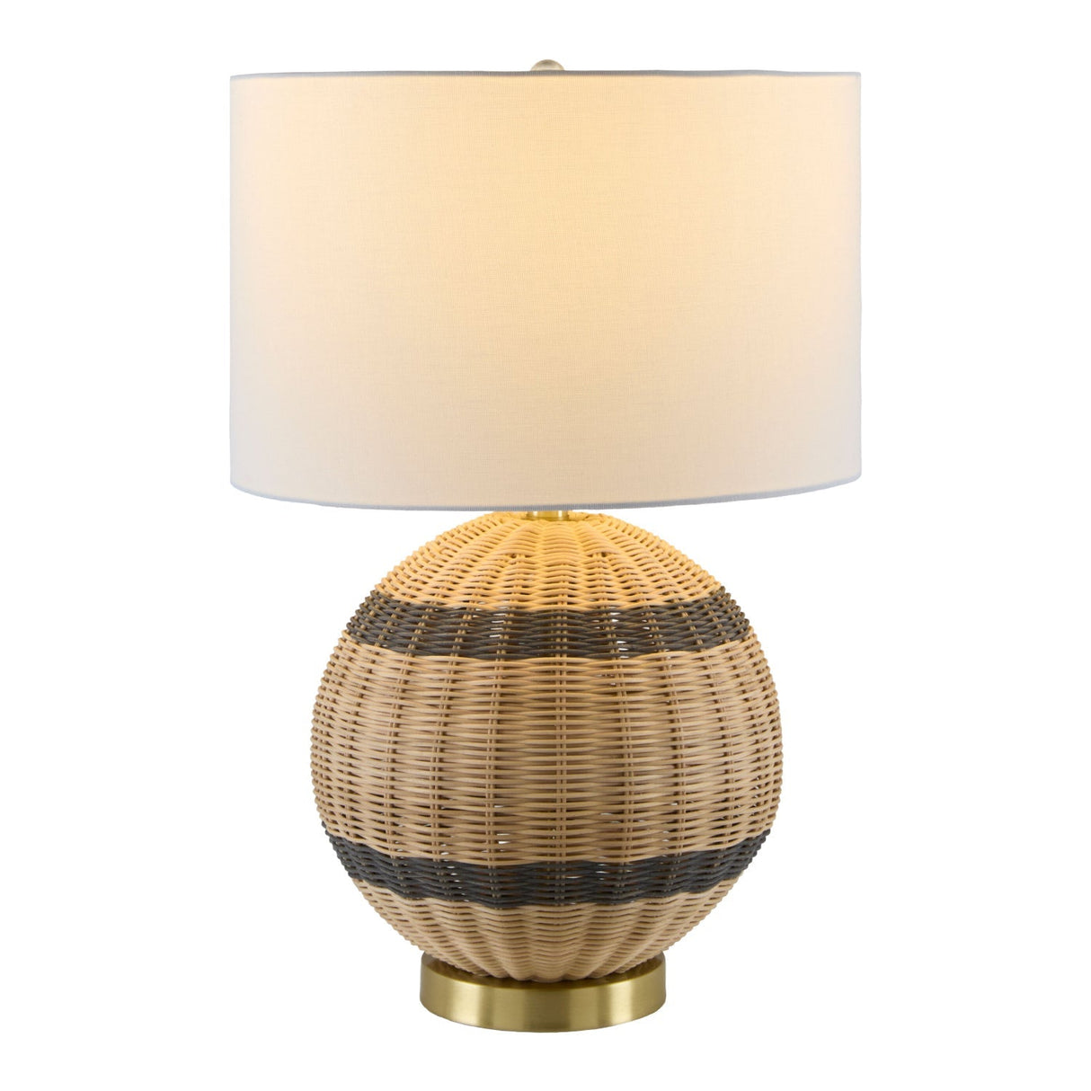 Modern European furniture - Round Rattan Base Table Lamp - www.oroa.com