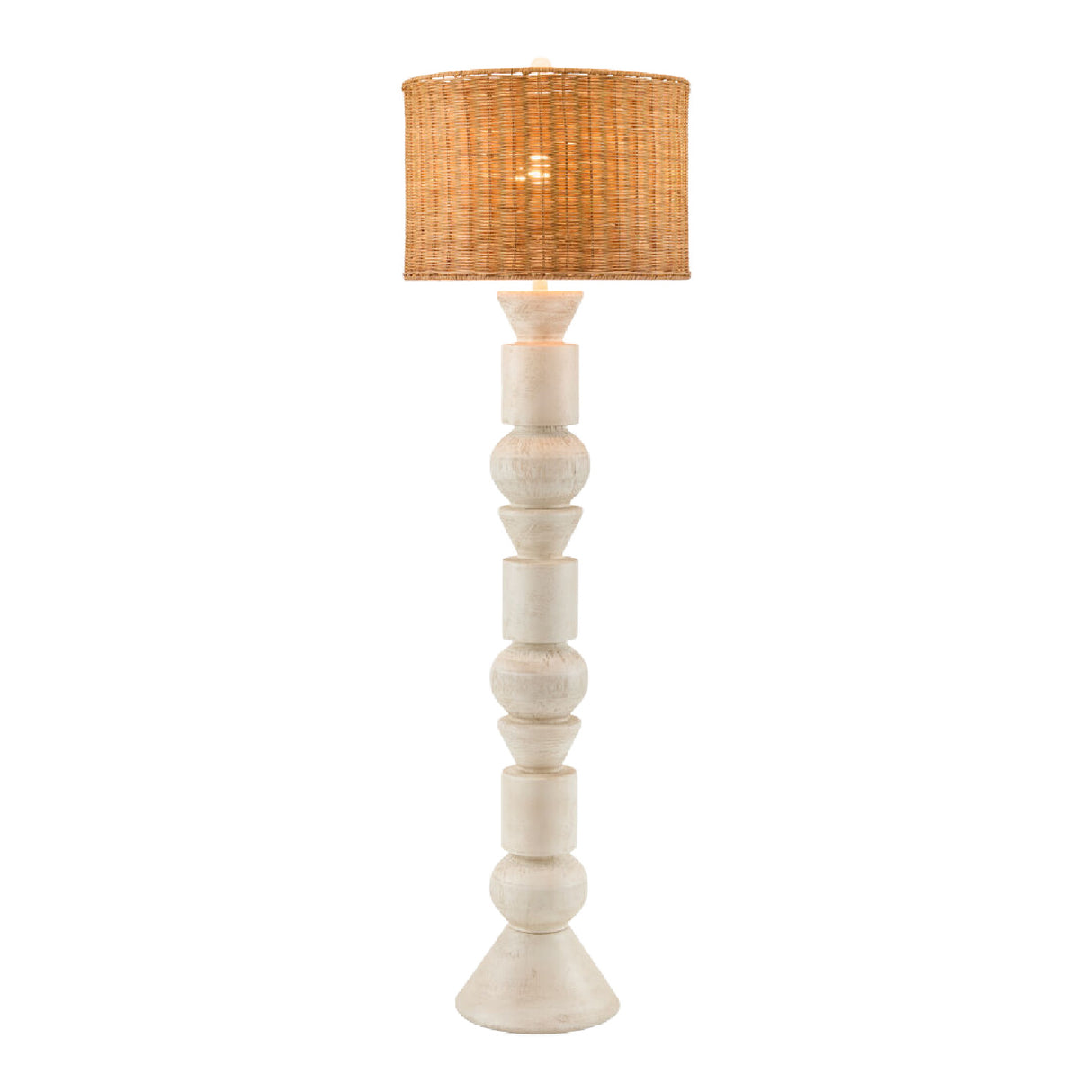 White Stacked Base Floor Lamp | Oroa.com