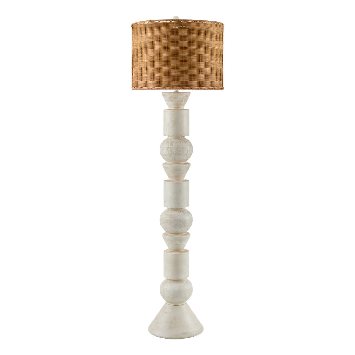 Modern European furniture - White Stacked Base Floor Lamp - www.oroa.com