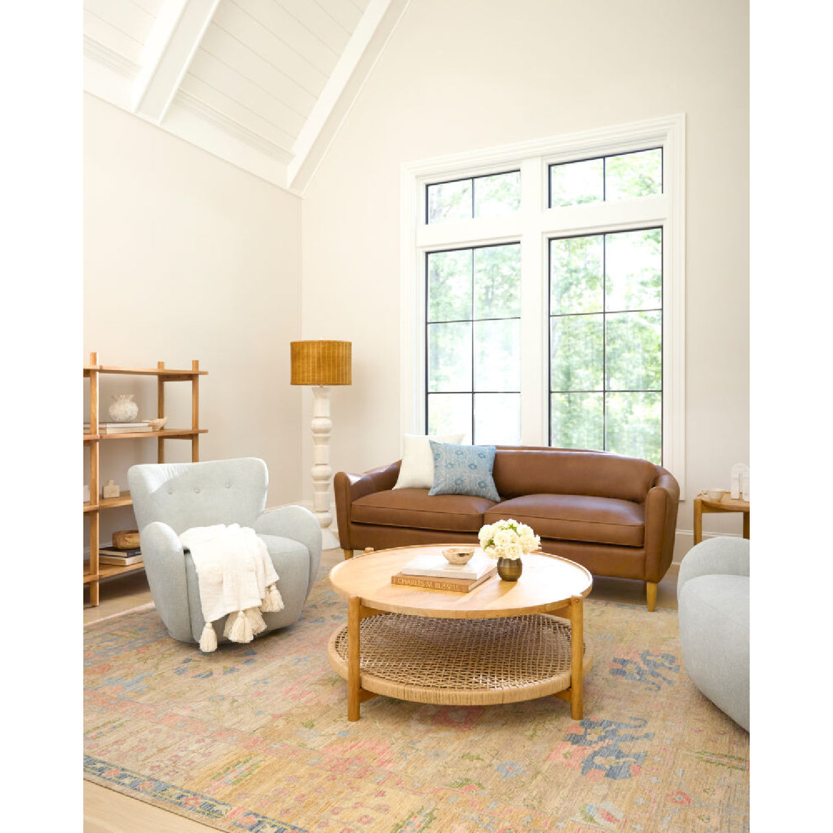 White Stacked Base Floor Lamp | Oroa.com