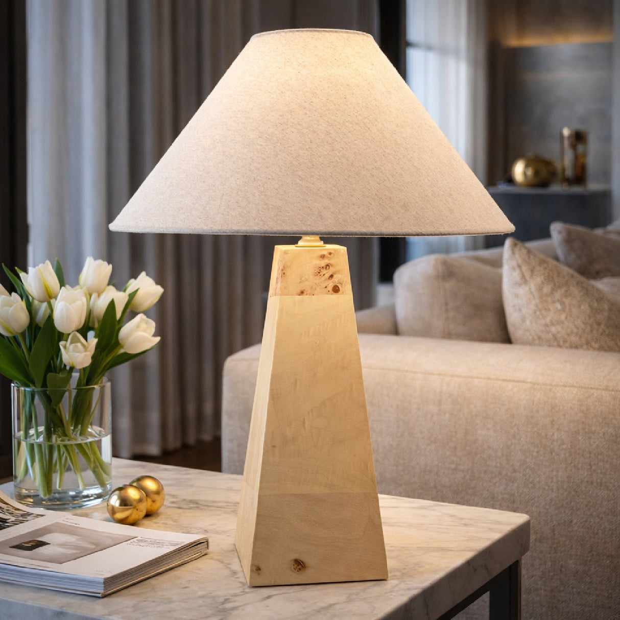 Modern European furniture - Rubberwood Base Accent Table Lamp - www.oroa.com