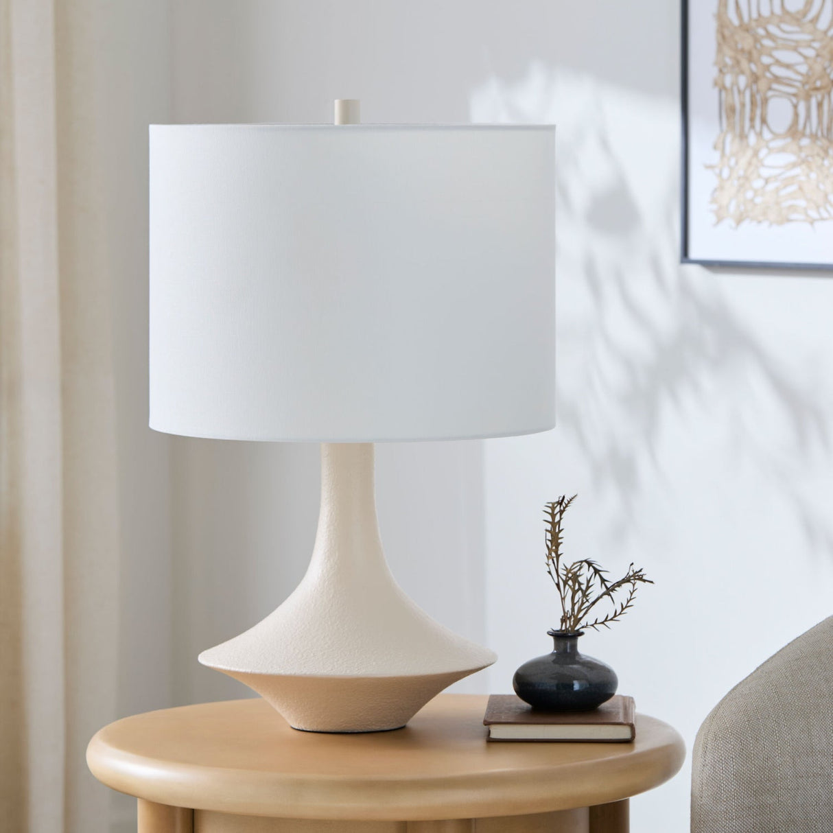 Modern European furniture - Painted Base Linen Table Lamp - www.oroa.com