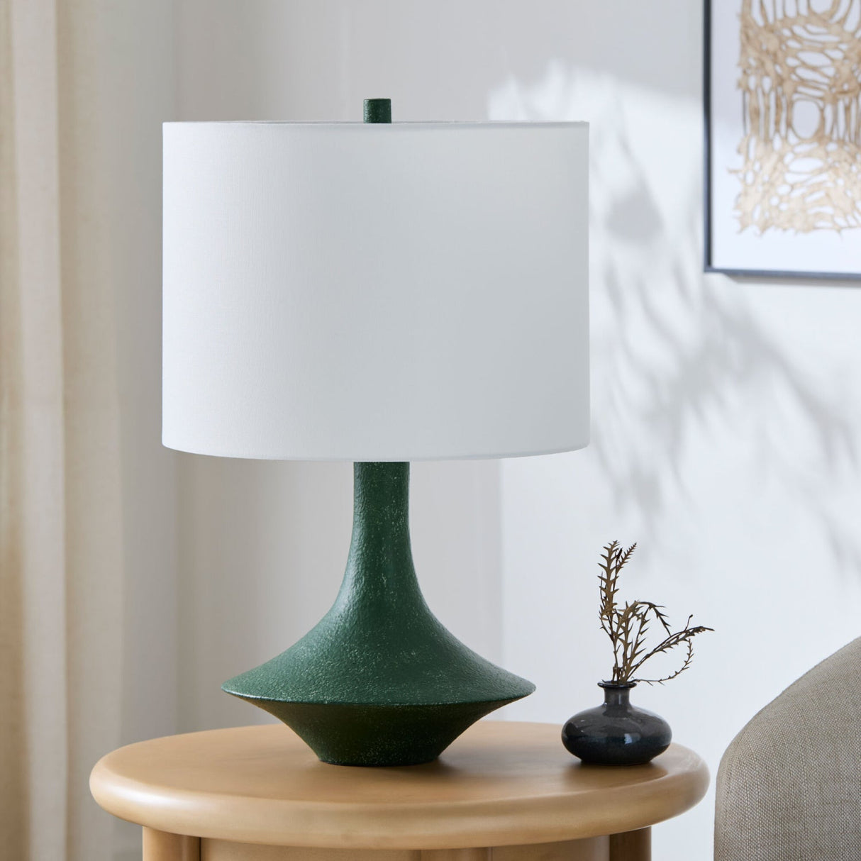 Modern European furniture - Painted Base Linen Table Lamp - www.oroa.com
