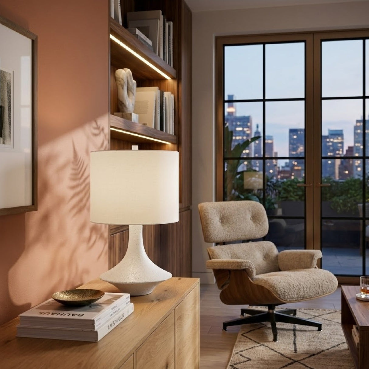 Modern European furniture - Painted Base Linen Table Lamp - www.oroa.com
