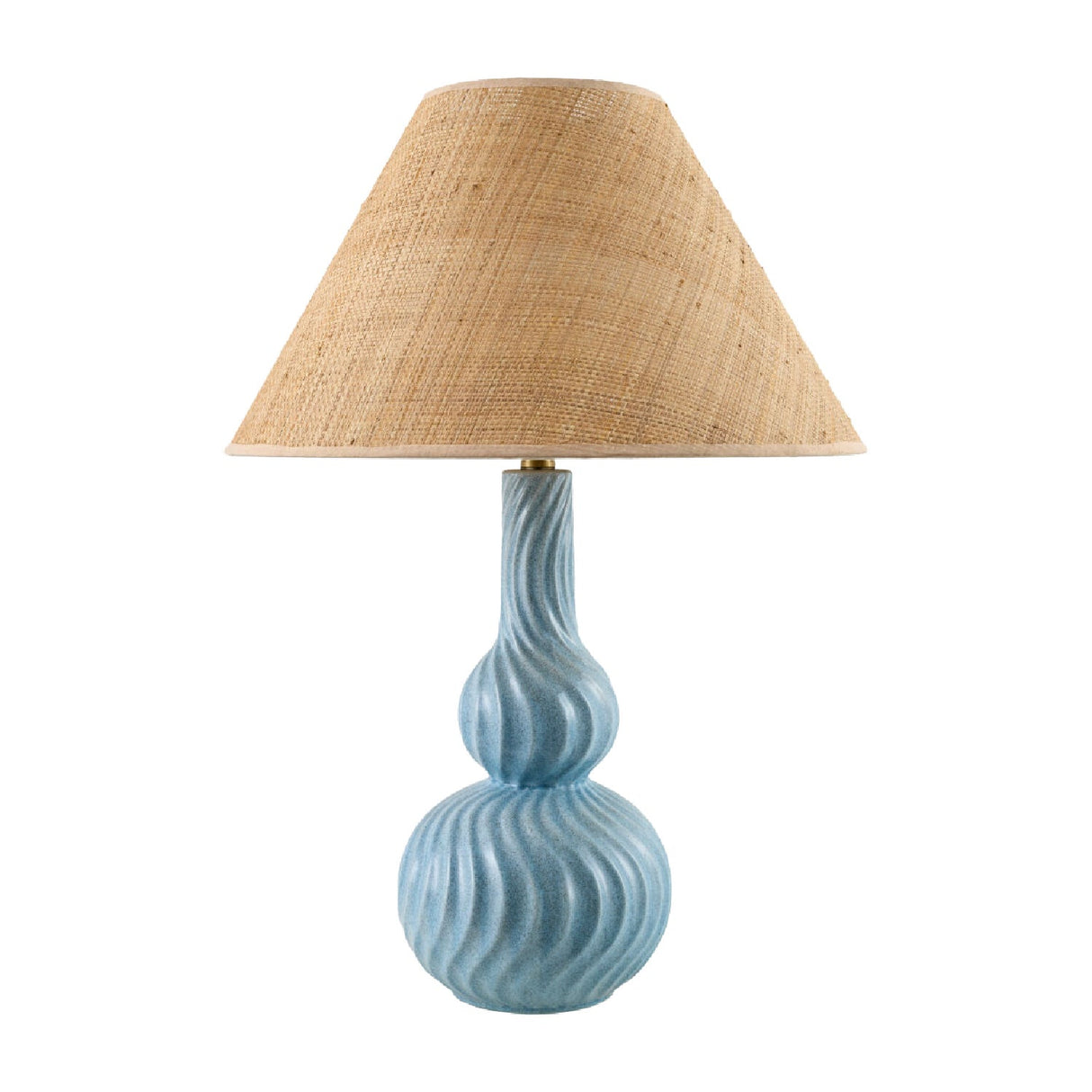 Blue Ceramic Accent Table Lamp – Baska – side view