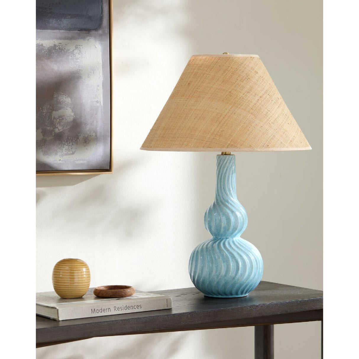 Blue Ceramic Accent Table Lamp – Baska – alternate view 7