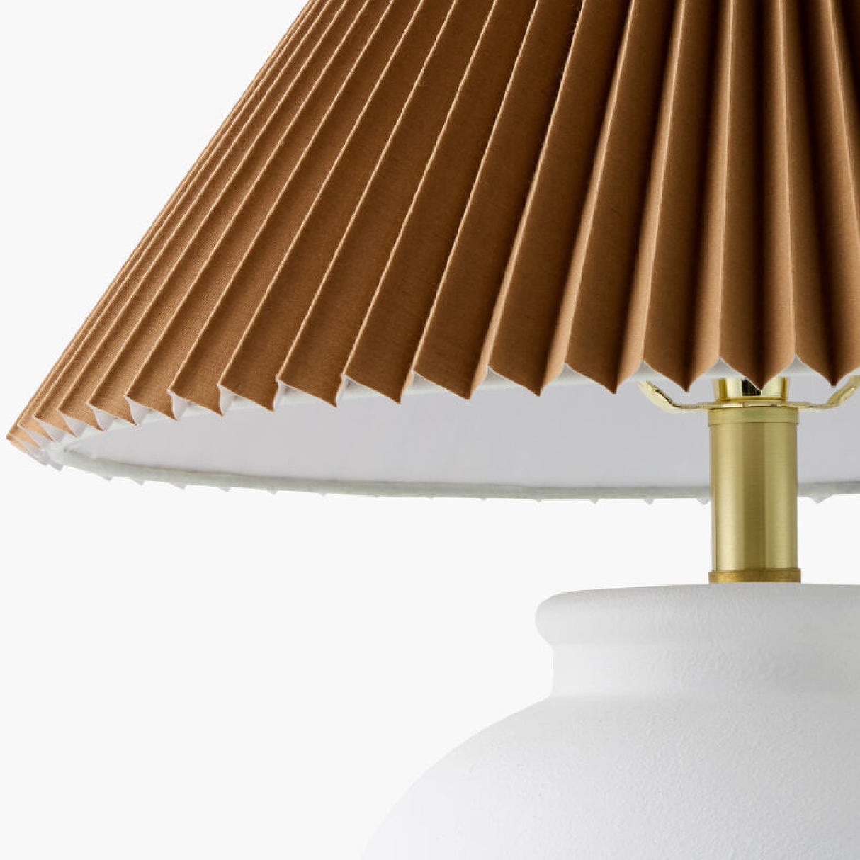 Brown Pleated Linen Table Lamp | Oroa.com