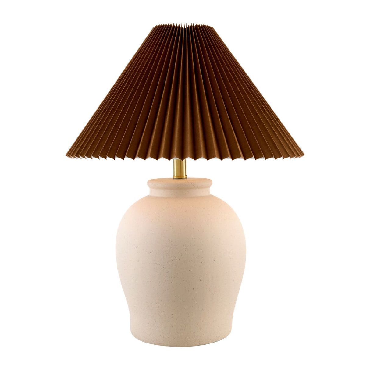 Modern European furniture - Brown Pleated Linen Table Lamp - www.oroa.com