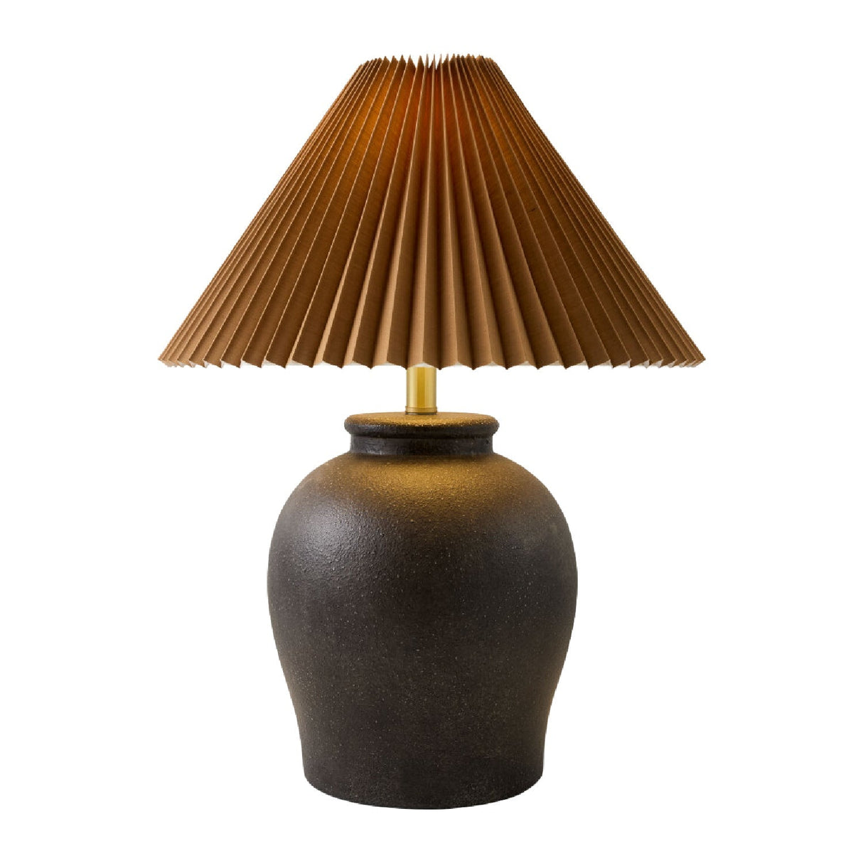 Modern European furniture - Brown Pleated Linen Table Lamp - www.oroa.com