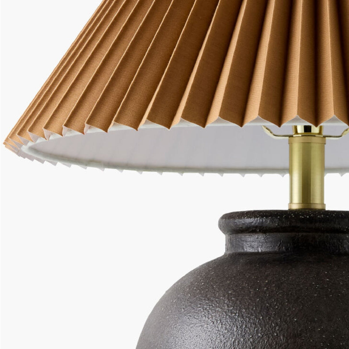 Modern European furniture - Brown Pleated Linen Table Lamp - www.oroa.com