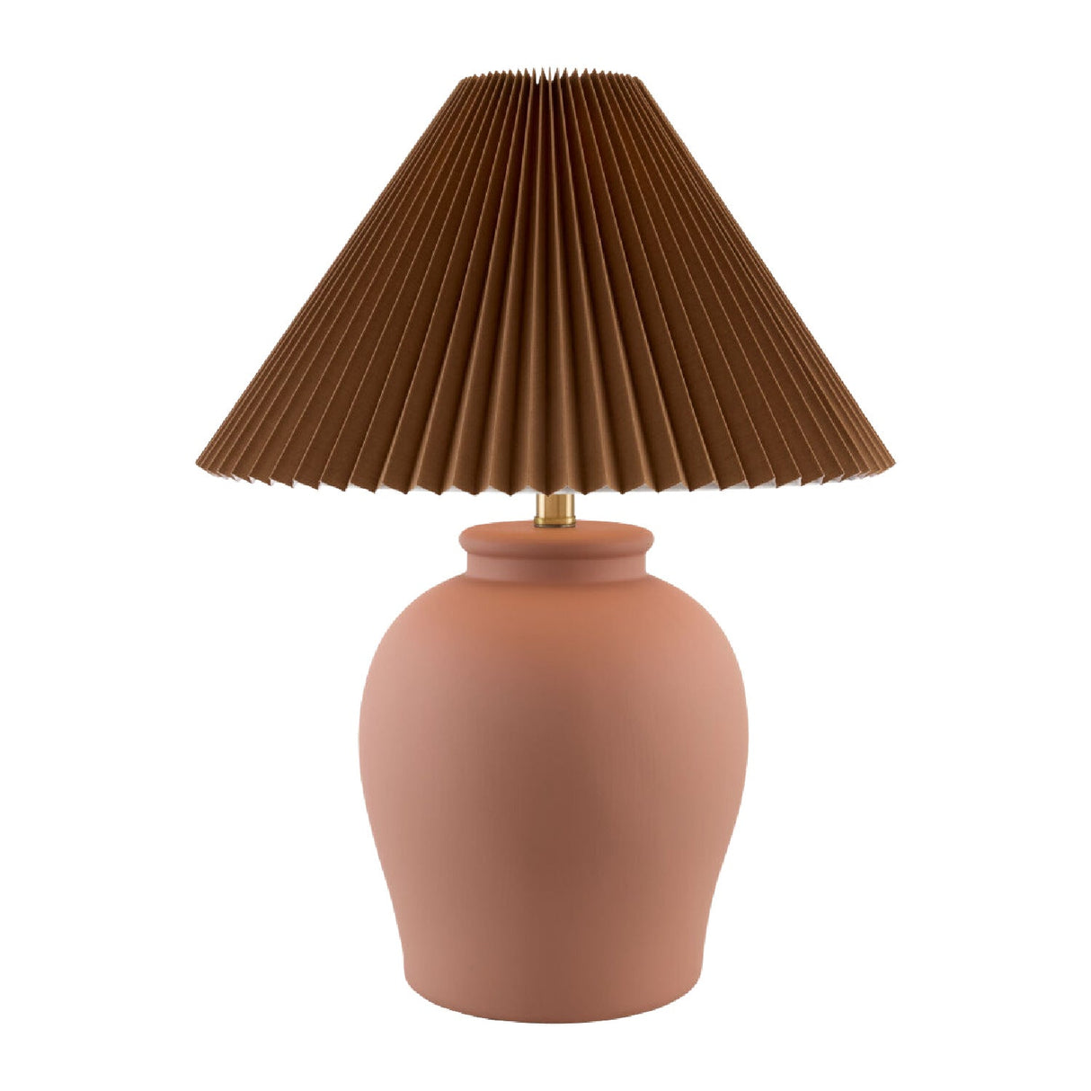 Modern European furniture - Brown Pleated Linen Table Lamp - www.oroa.com
