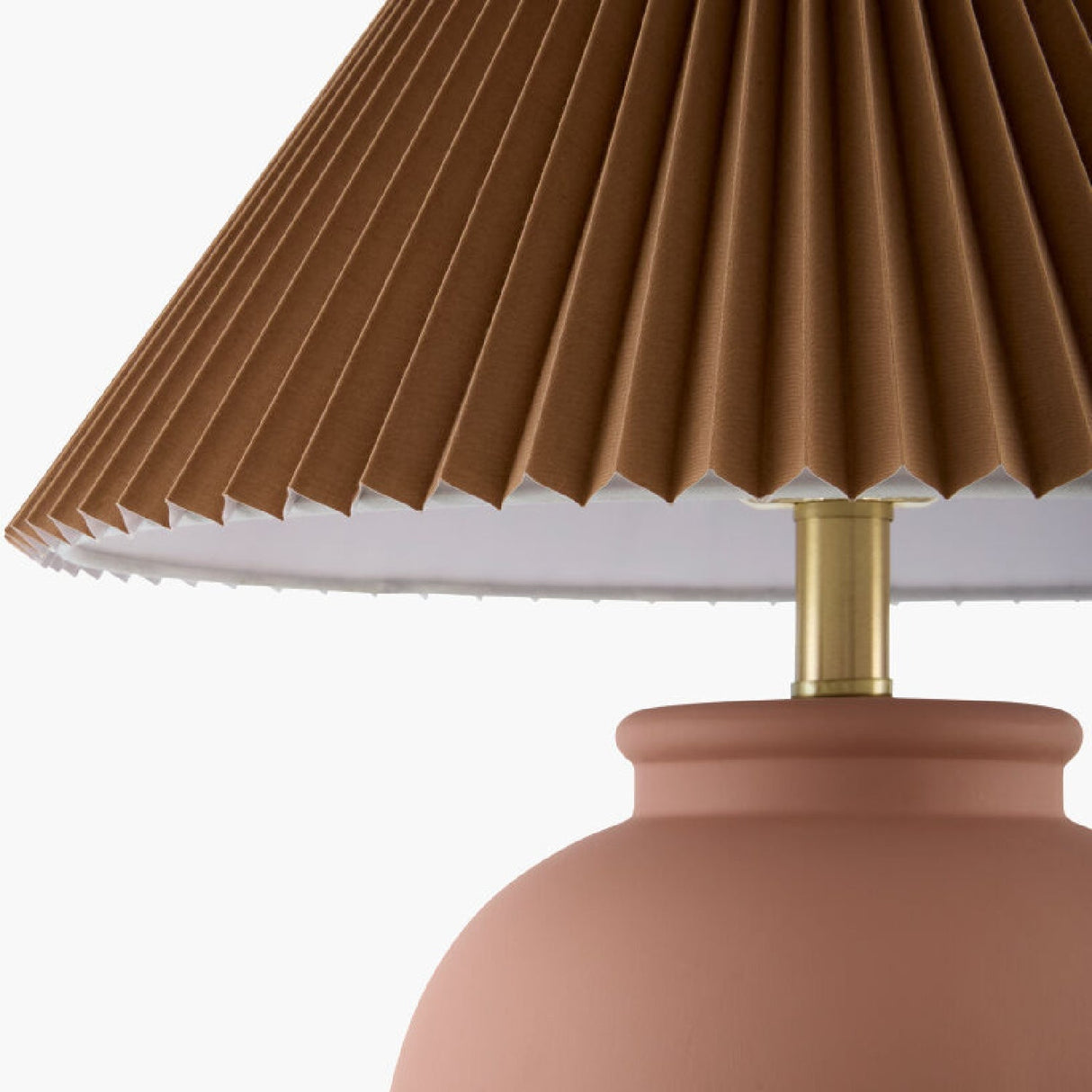 Modern European furniture - Brown Pleated Linen Table Lamp - www.oroa.com