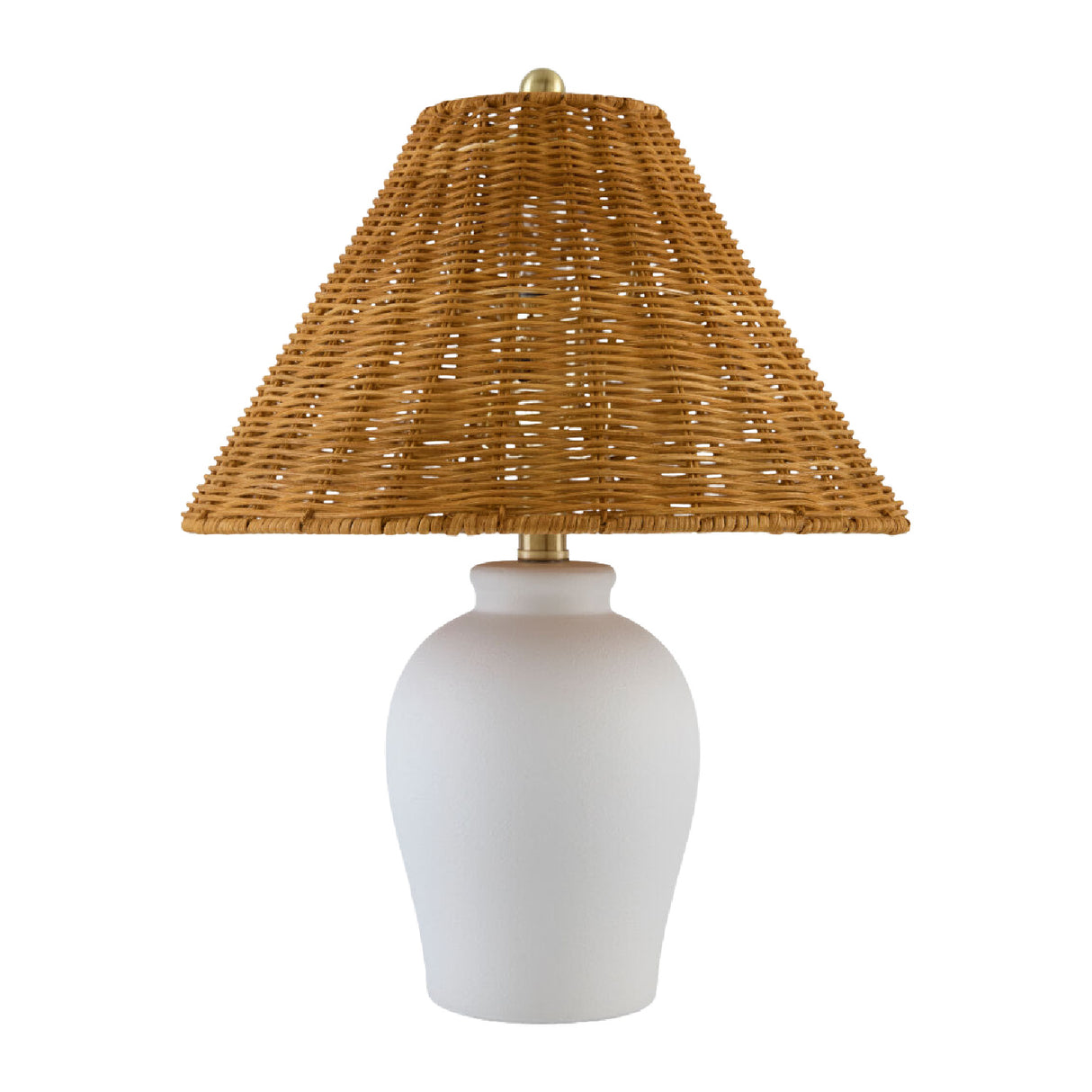 Modern European furniture - Brown Rattan Ceramic Table Lamp - www.oroa.com
