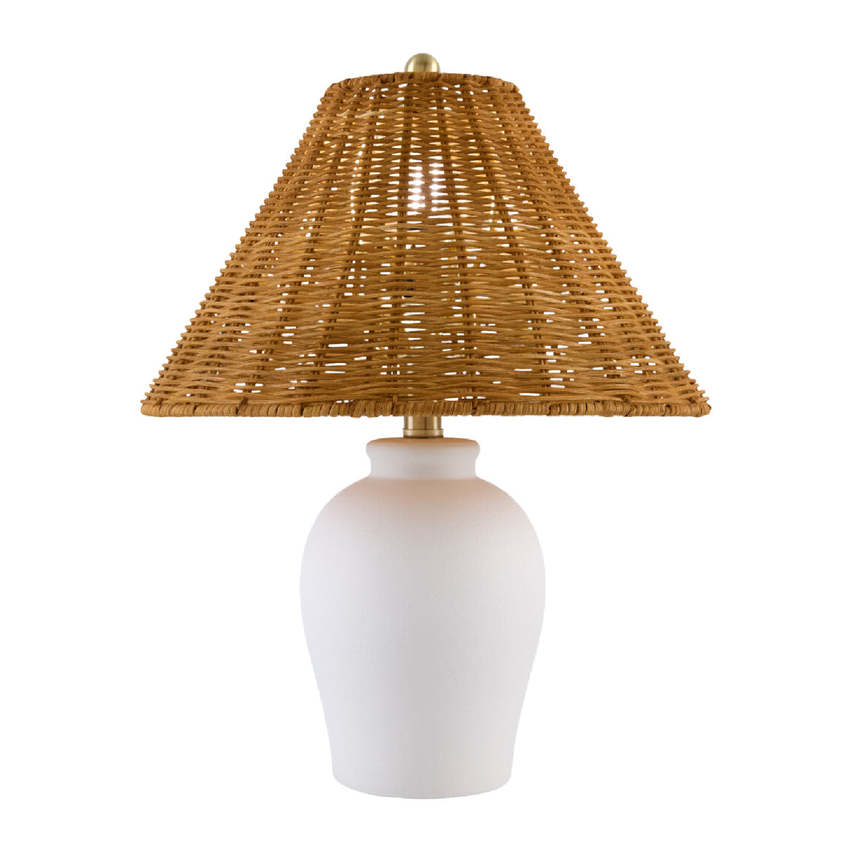 Modern European furniture - Brown Rattan Ceramic Table Lamp - www.oroa.com