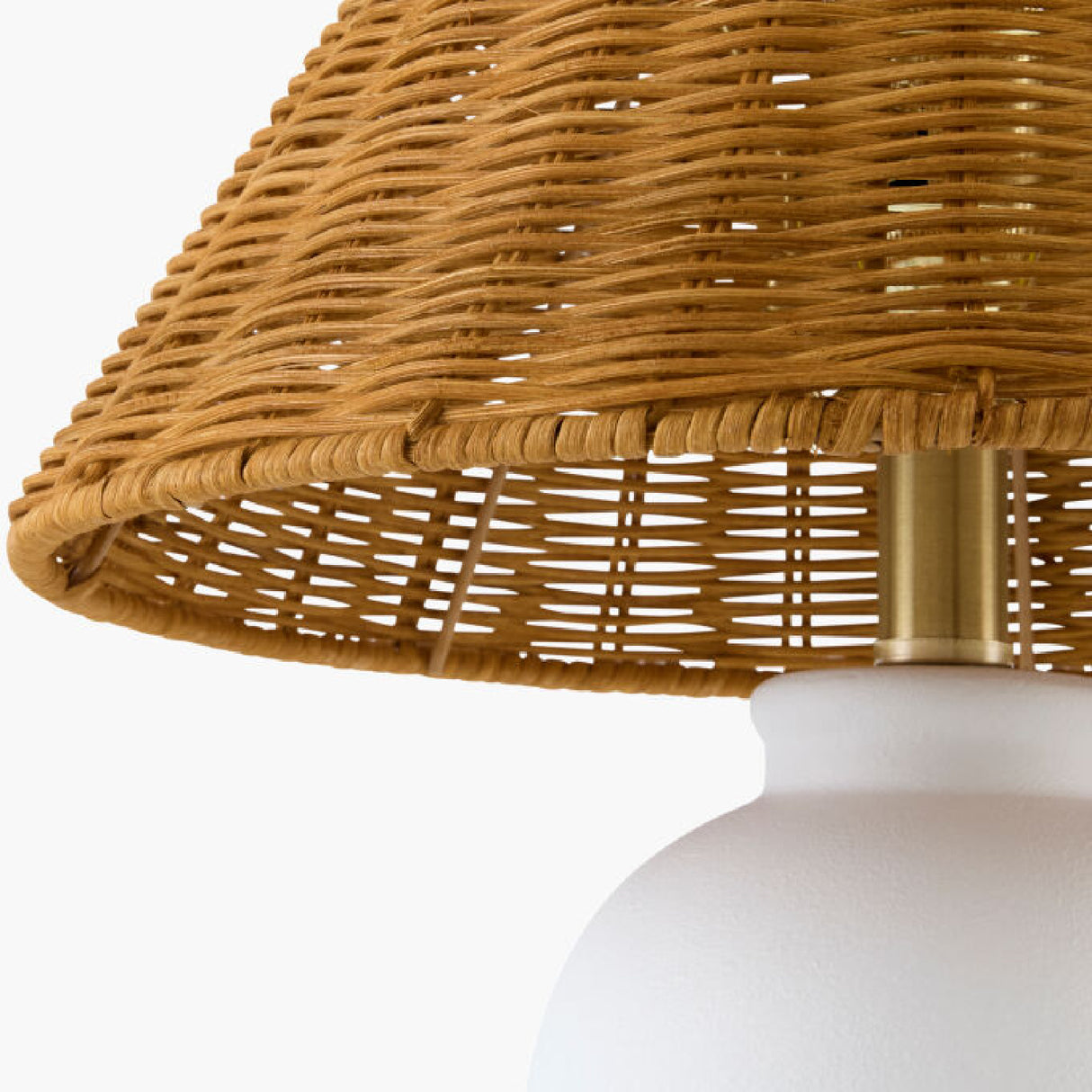 Modern European furniture - Brown Rattan Ceramic Table Lamp - www.oroa.com