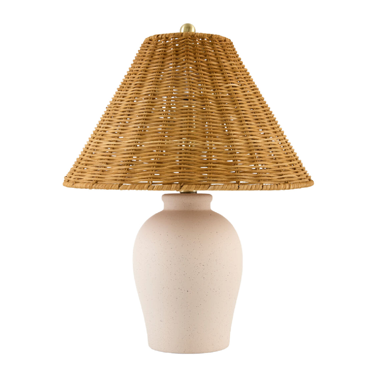 Modern European furniture - Brown Rattan Ceramic Table Lamp - www.oroa.com