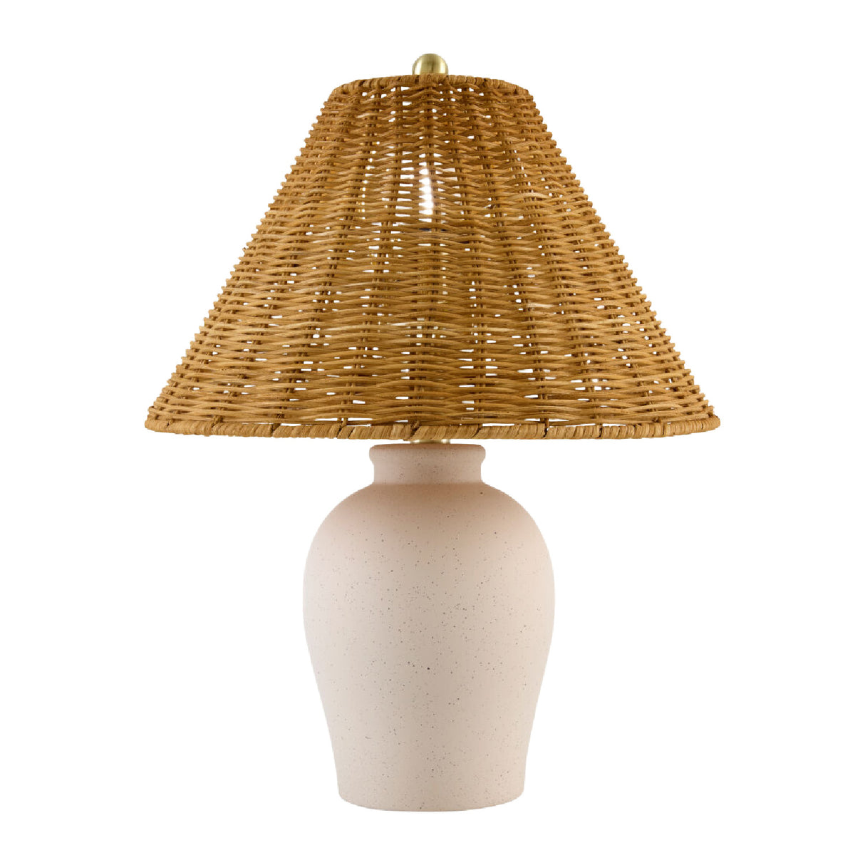 Modern European furniture - Brown Rattan Ceramic Table Lamp - www.oroa.com