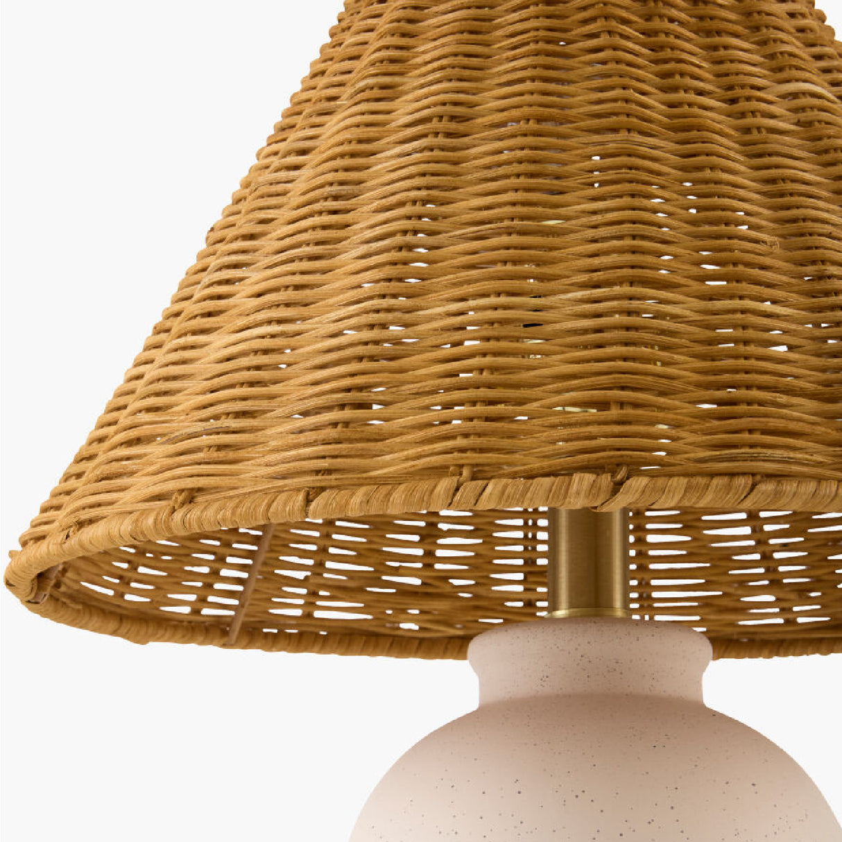 Modern European furniture - Brown Rattan Ceramic Table Lamp - www.oroa.com