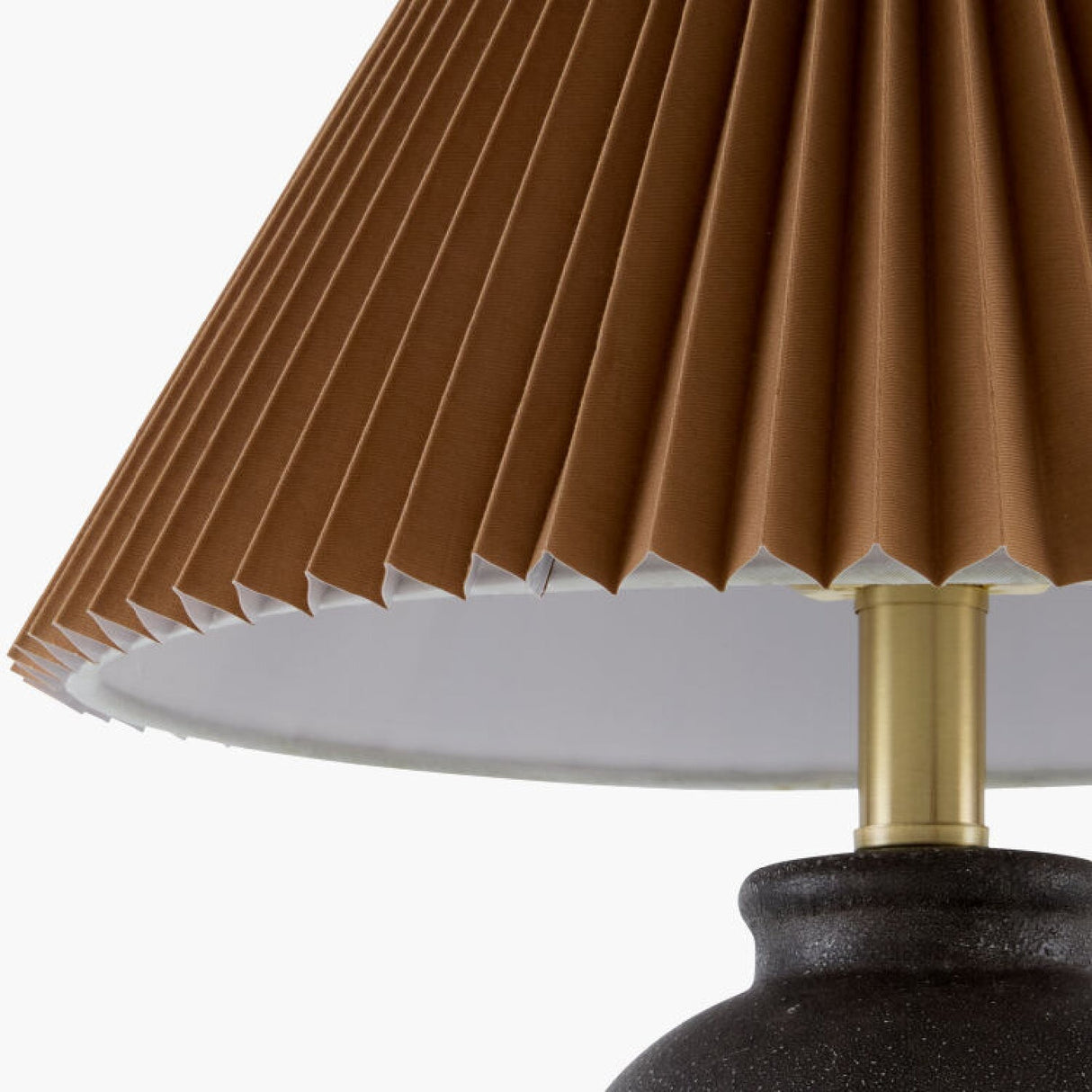 Modern European furniture - Brown Linen Pleated Table Lamp - www.oroa.com