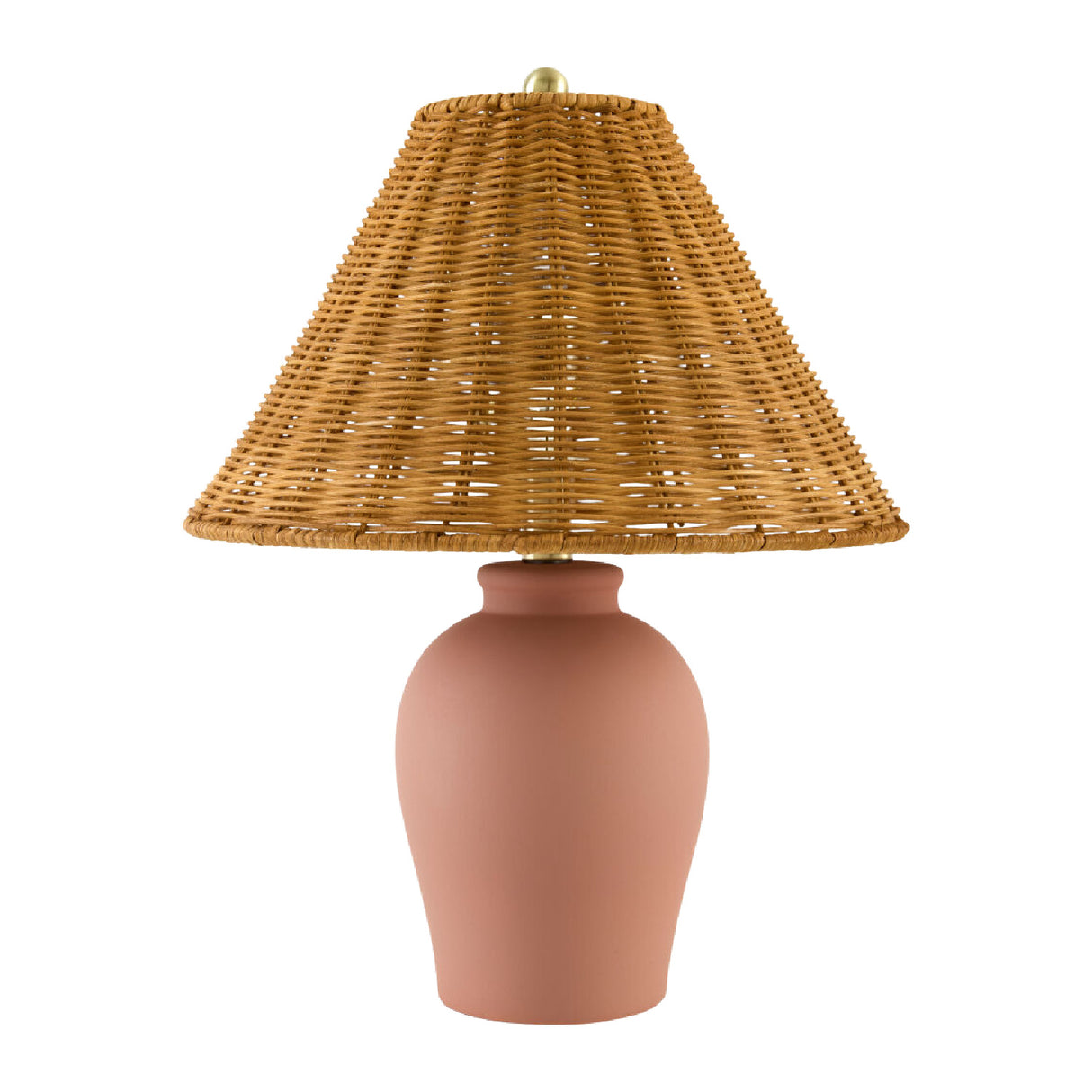 Modern European furniture - Brown Rattan Ceramic Table Lamp - www.oroa.com